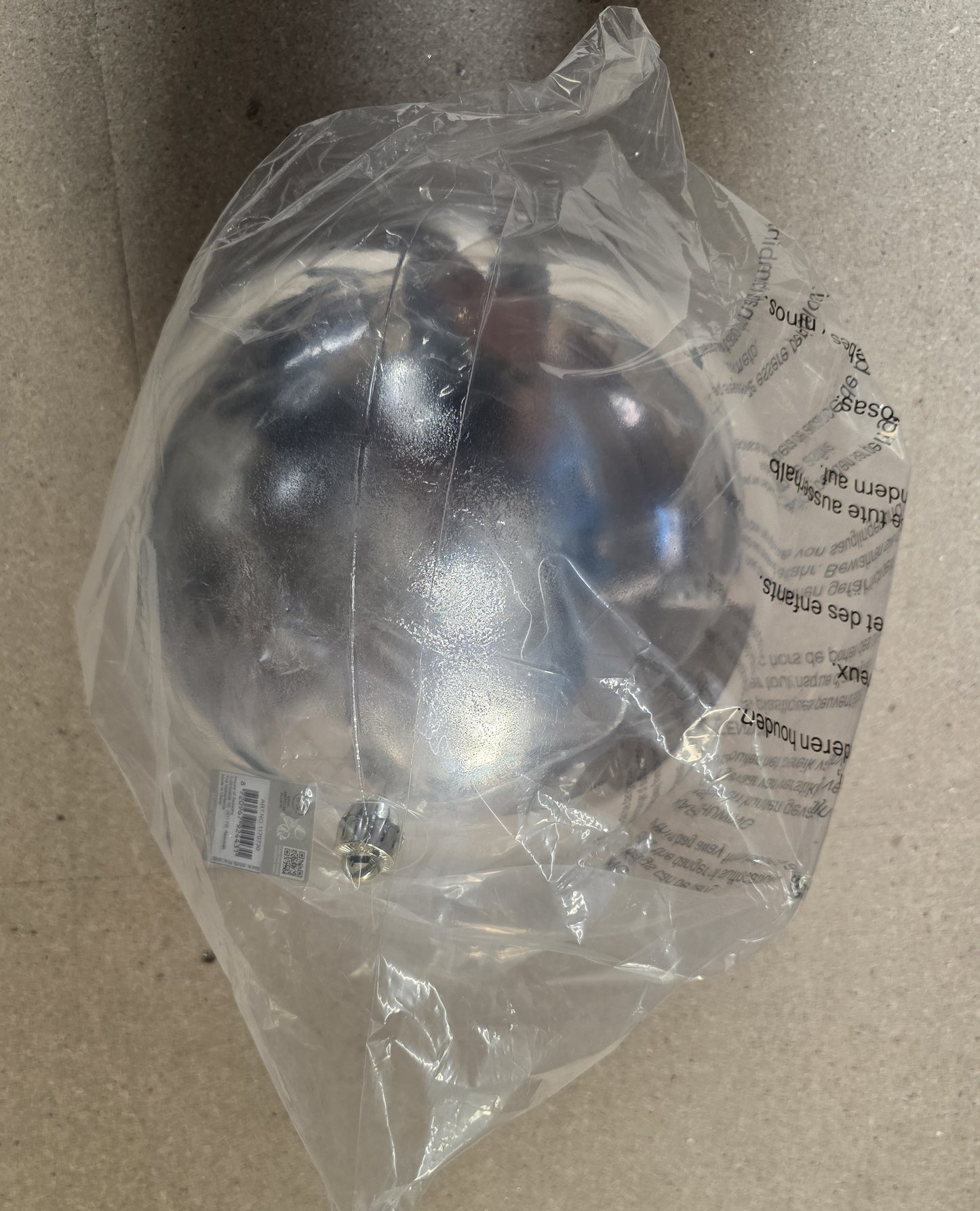 Bauble Unbreakable 30cm Shiny Silver X1