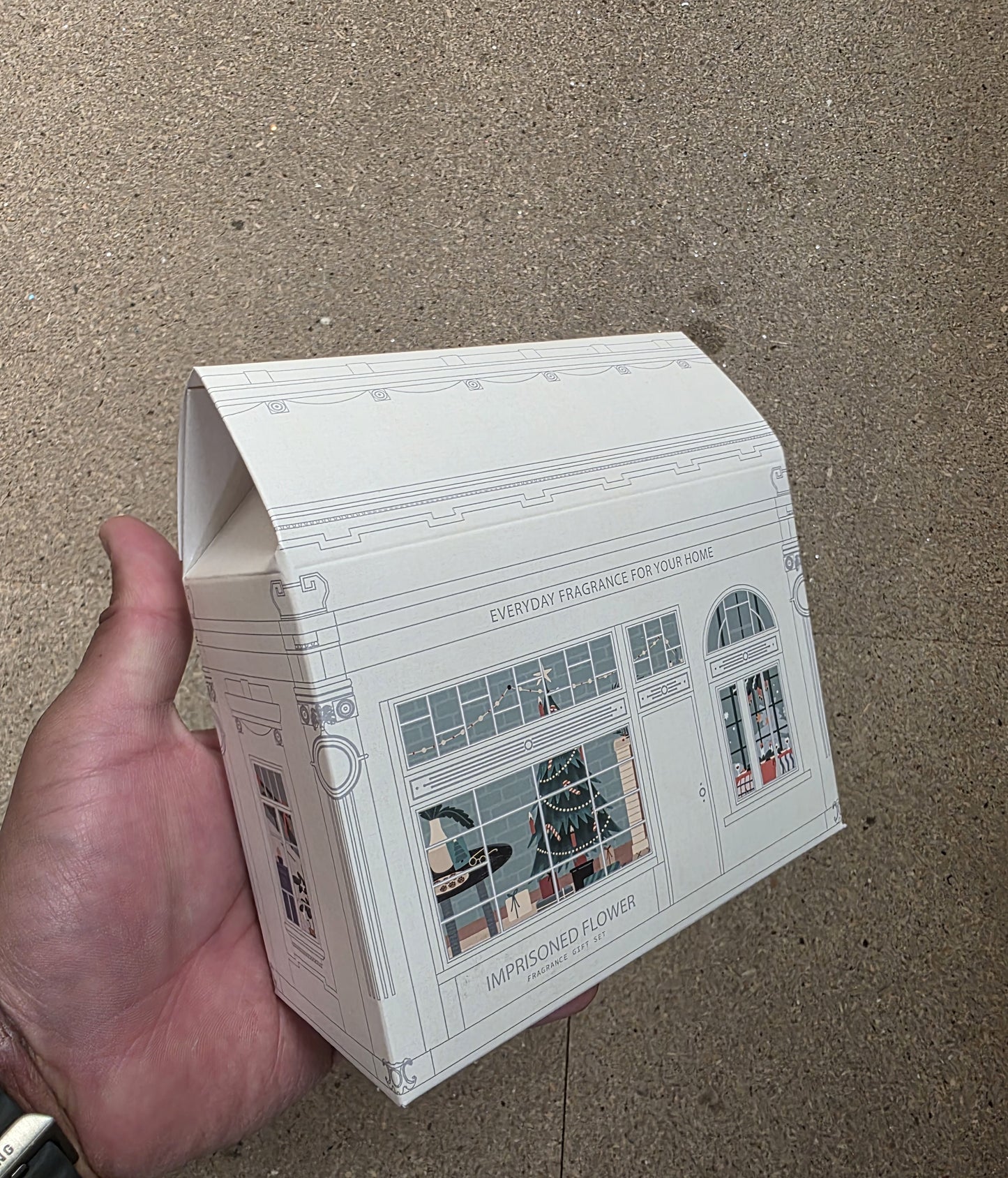 Giftset Scented Candle In Glass Diffuser Red Green