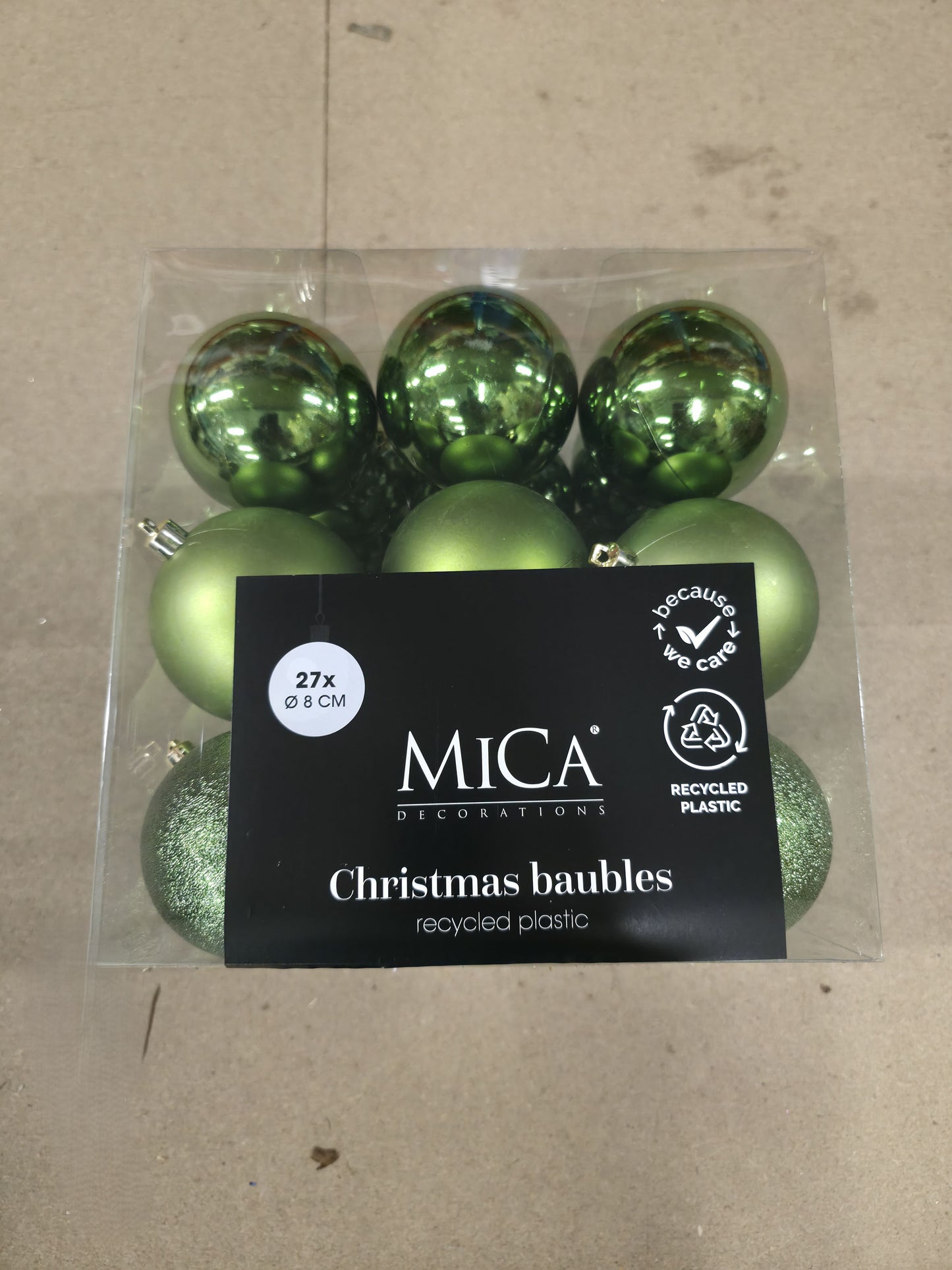 Bauble Unbreakable 8cm Dark Green X27