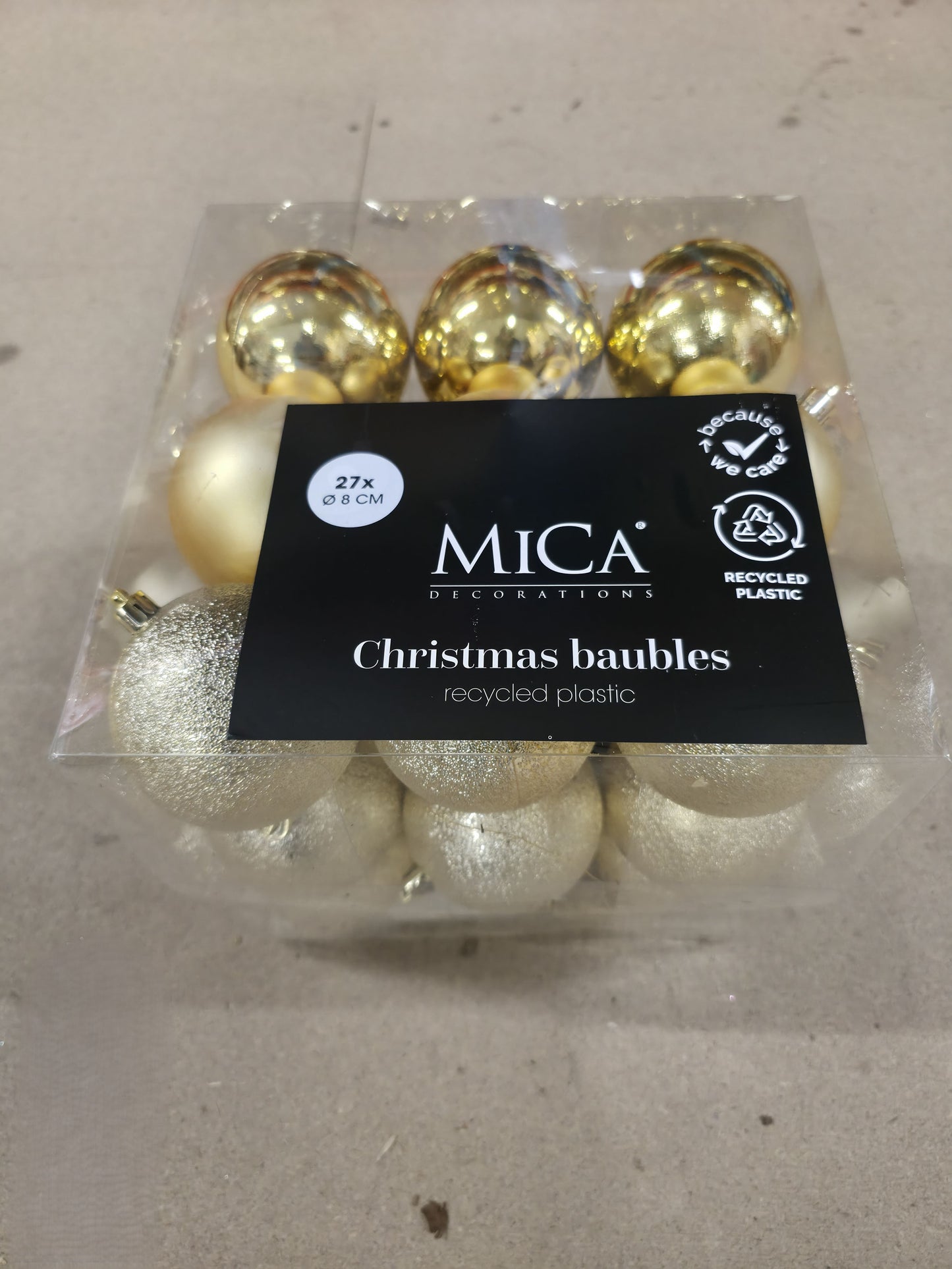 Bauble Unbreakable 8cm Gold X27