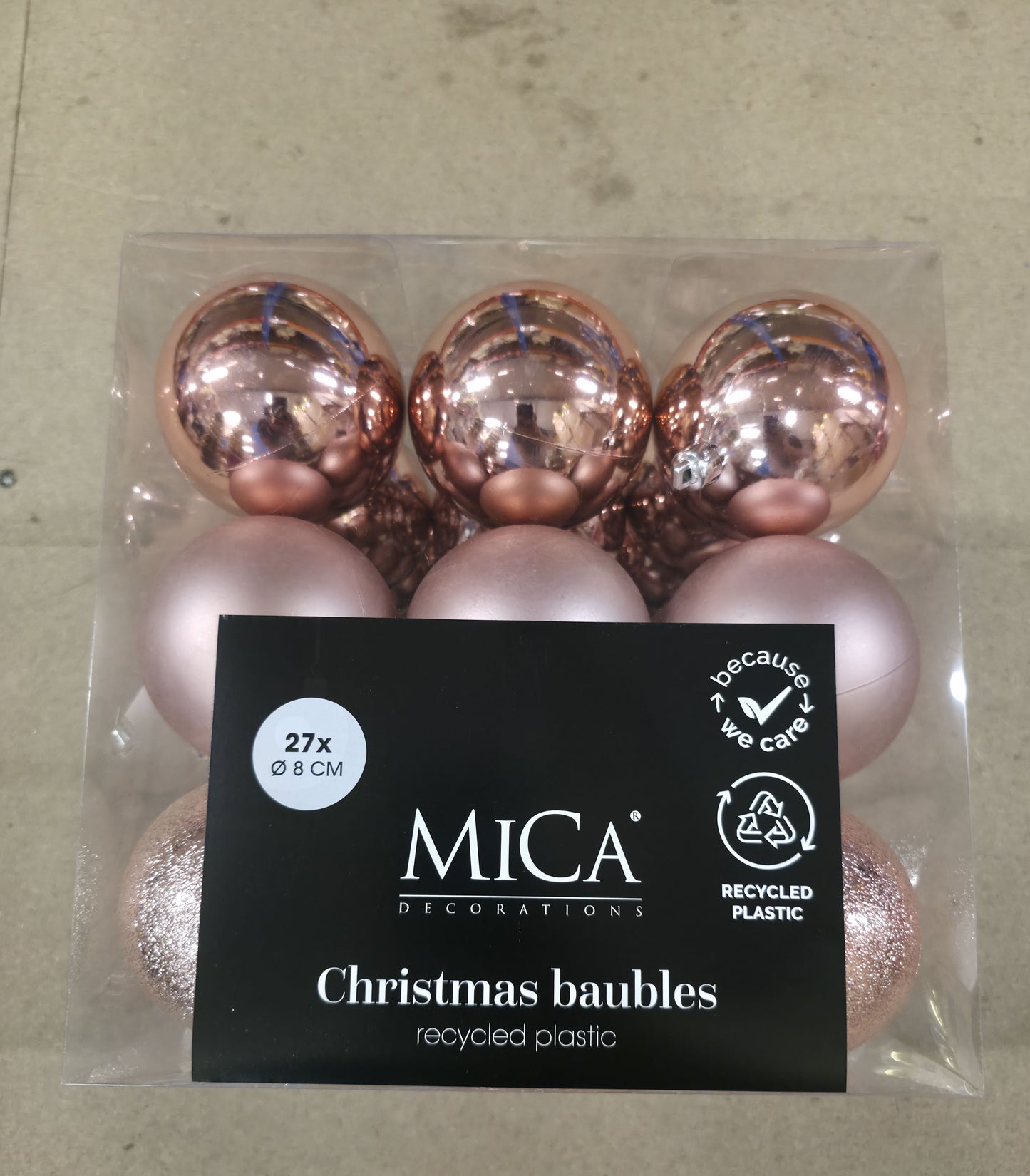 Bauble Unbreakable 8cm Pink X27