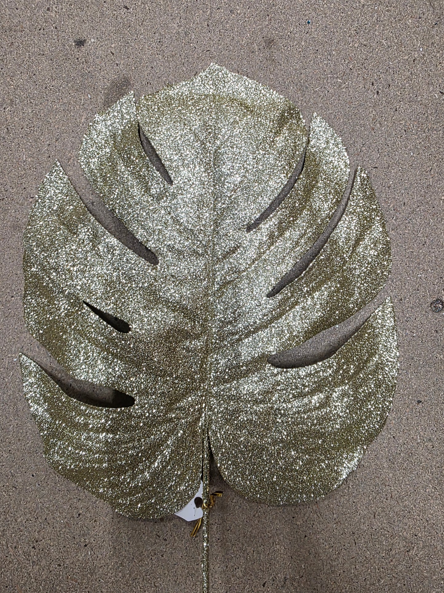 Monstera Leaf Large Glitter Gold