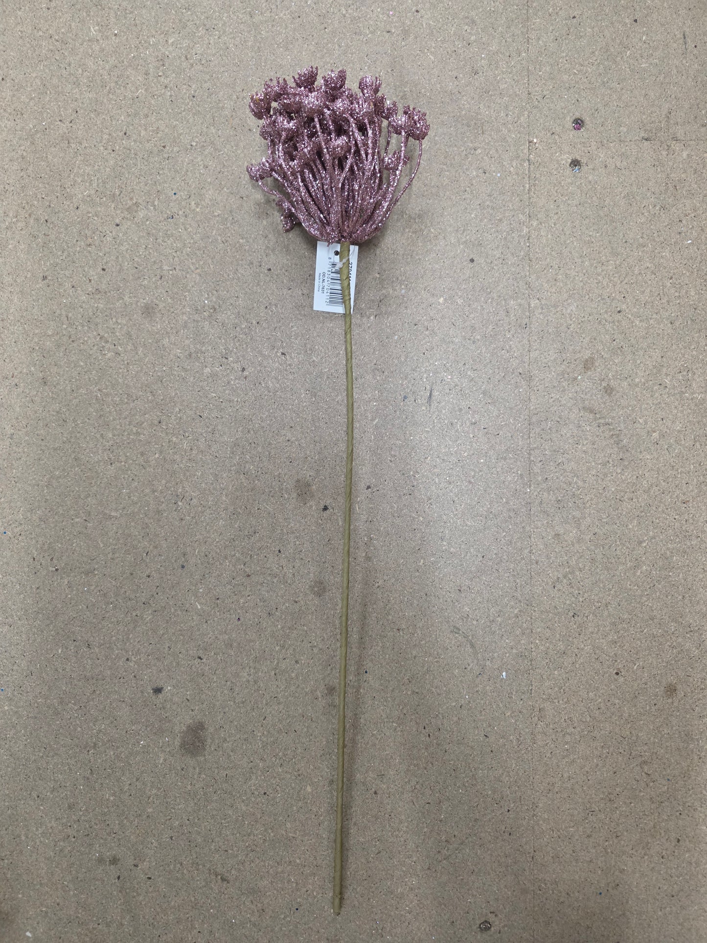 Glitter Flower Head Pink 62cm