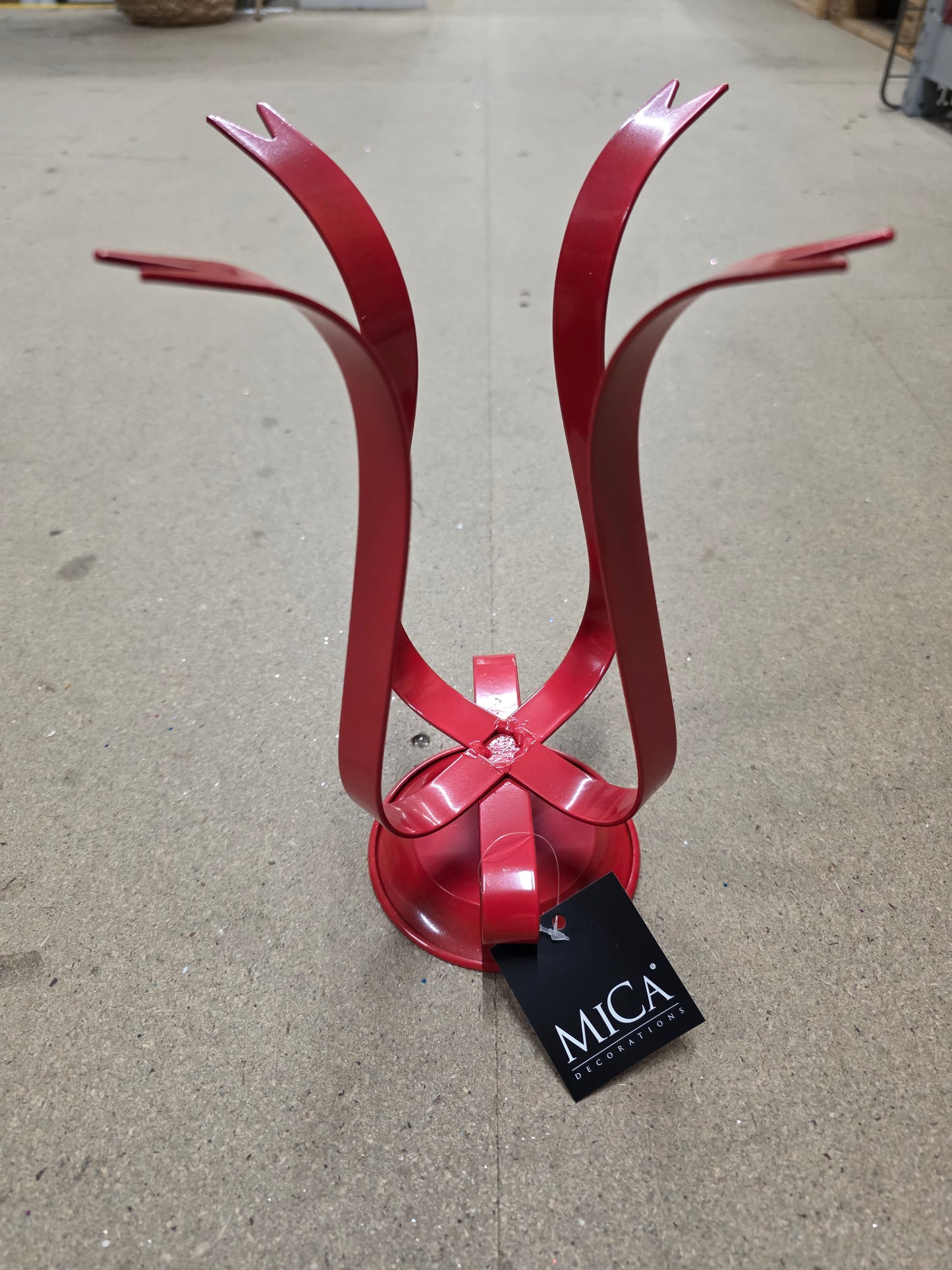 Candle Holder Bow Red 28x14cm