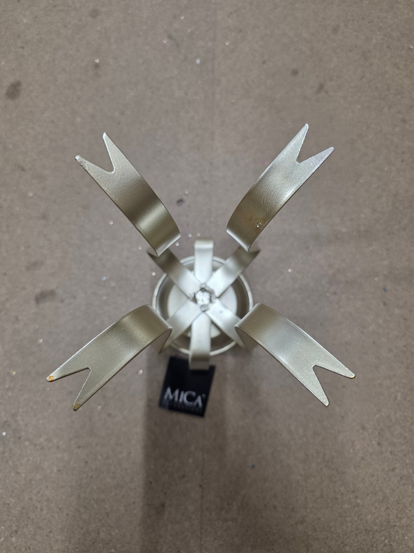 Candle Holder Bow Champagne 28x14cm