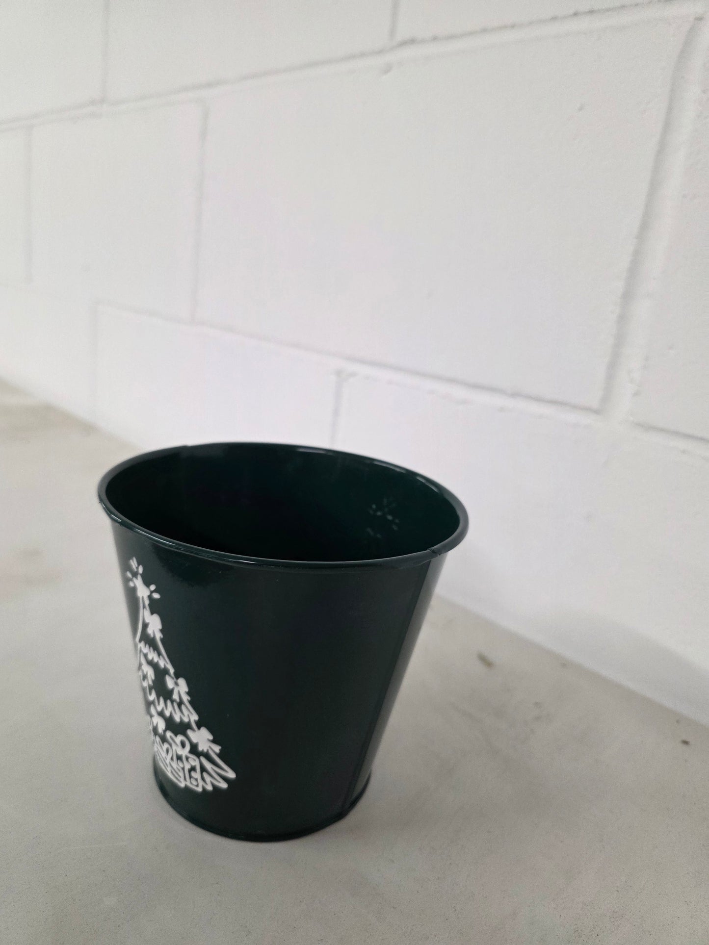 Metal Indica Pot Xmas 14cm Green