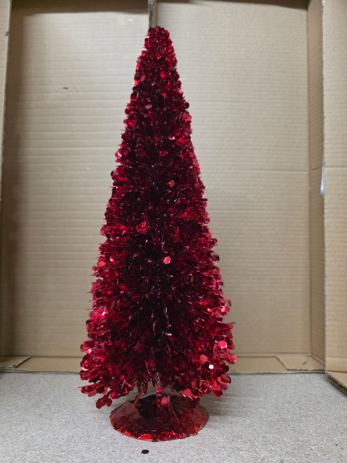 Tinsel Tree Red 40x15cm