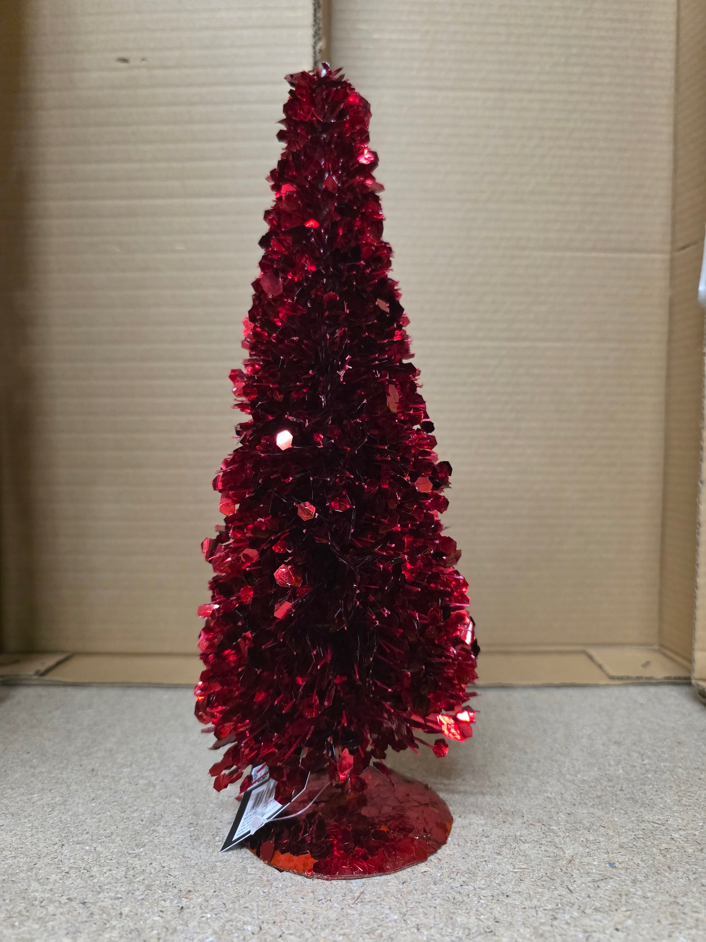 Tinsel Tree Red 30x11cm