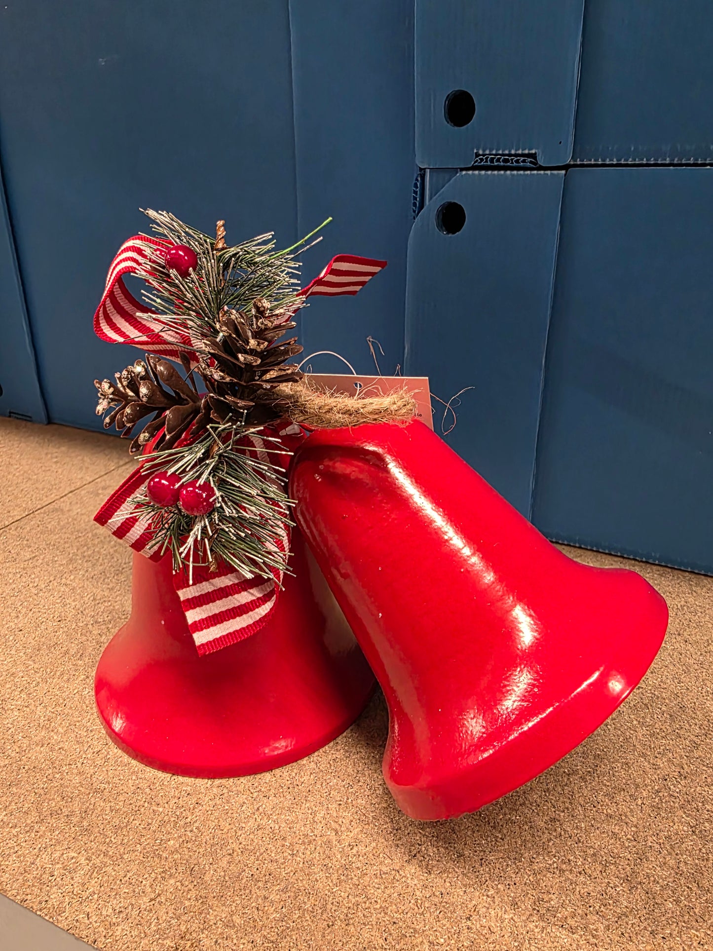 Metal Double Red Bells 19.5cm