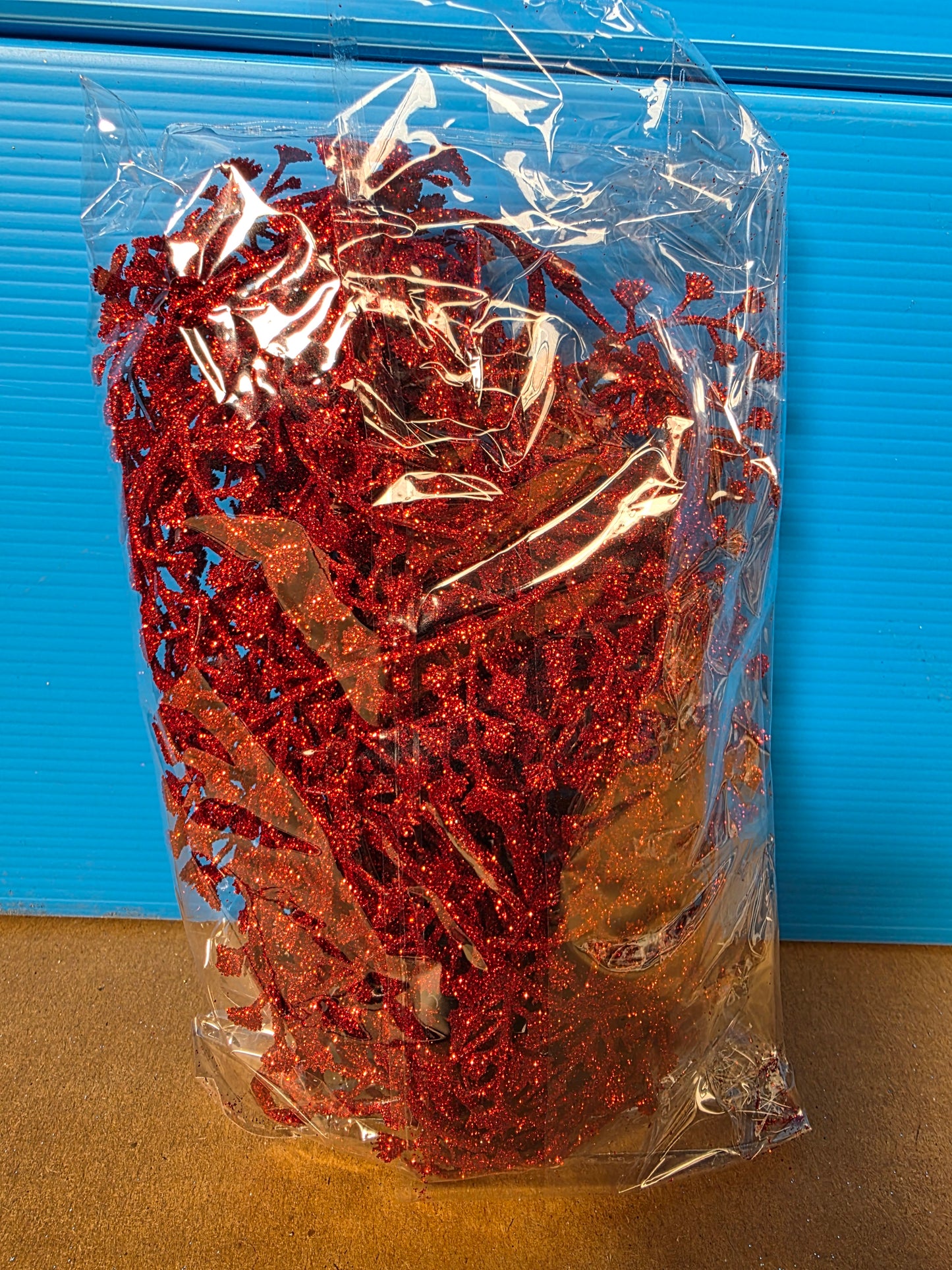 Garland Foliage Glittered Red 180cm