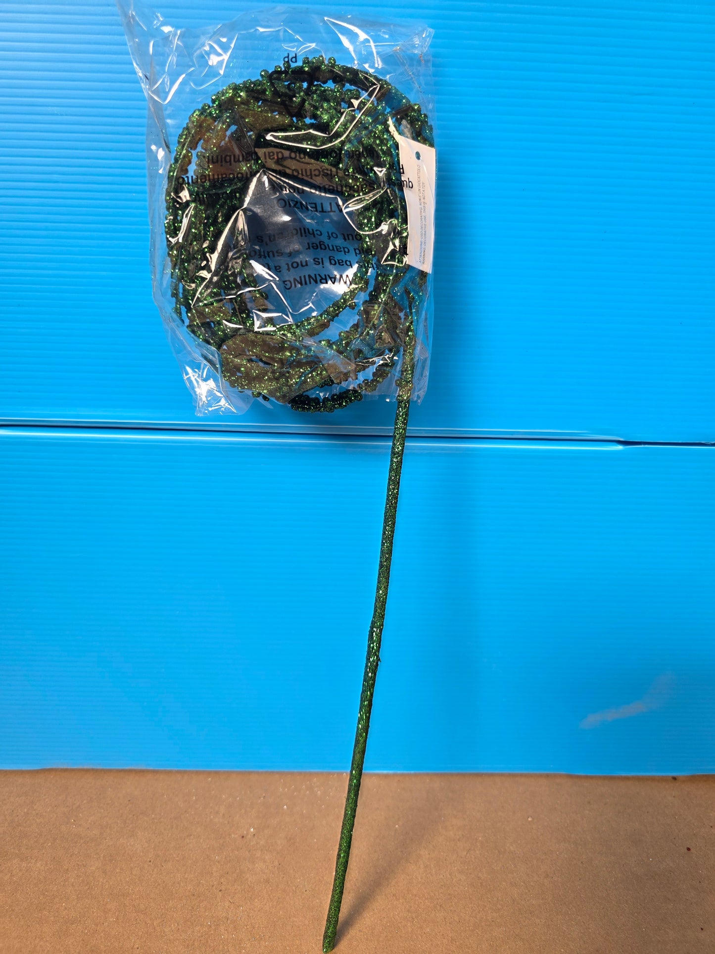 Stringy Glitter Twists Green 120cm
