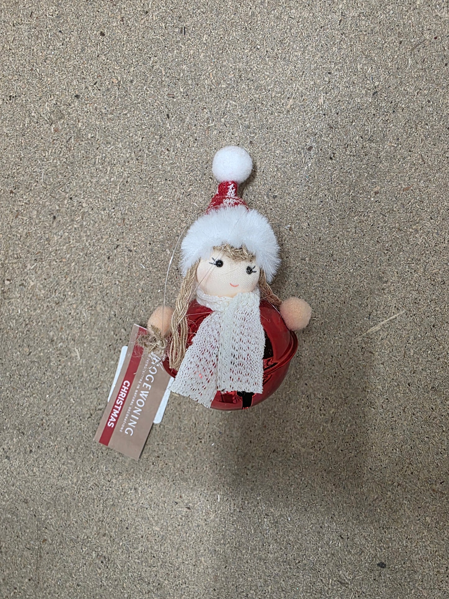 Deco Hanging Bell Girl Red 13cm