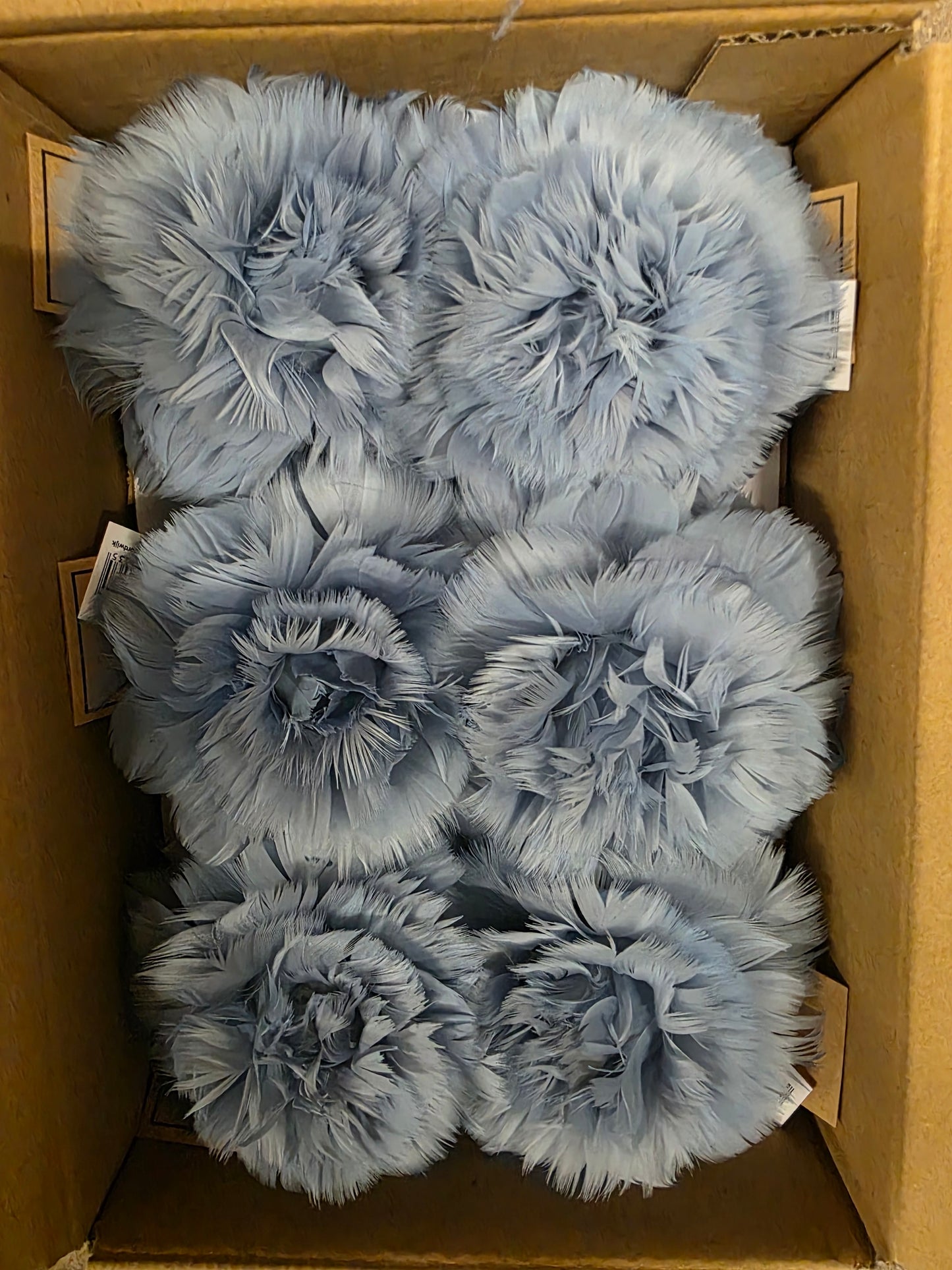 Feather Rose Clip Blue 11cm X6