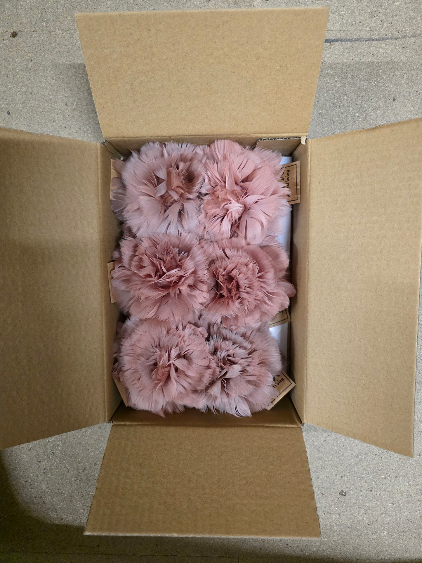 Feather Rose Clip Old Pink 11cm X6