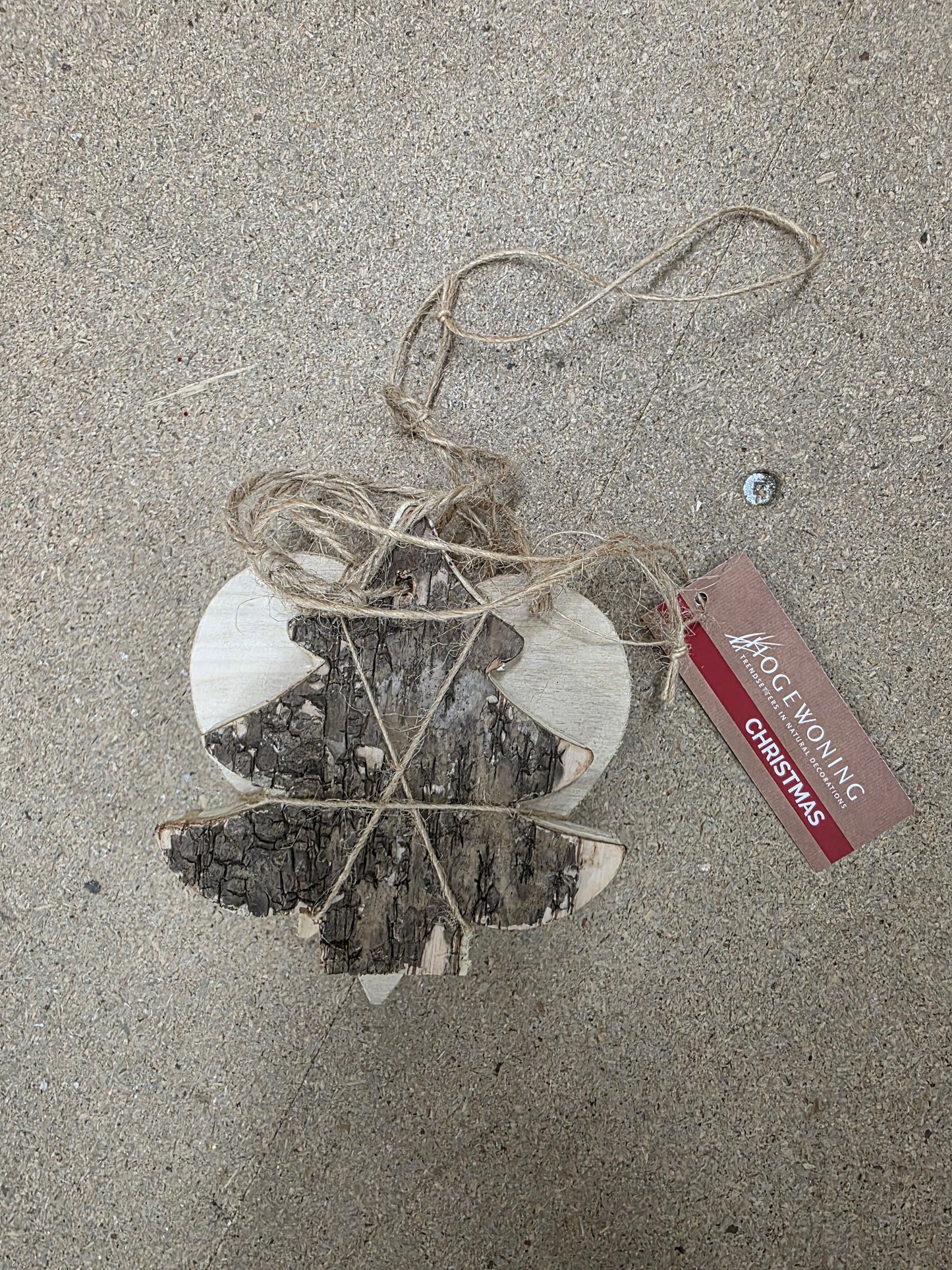 Hanger Birch Bark X3 10cm Natural