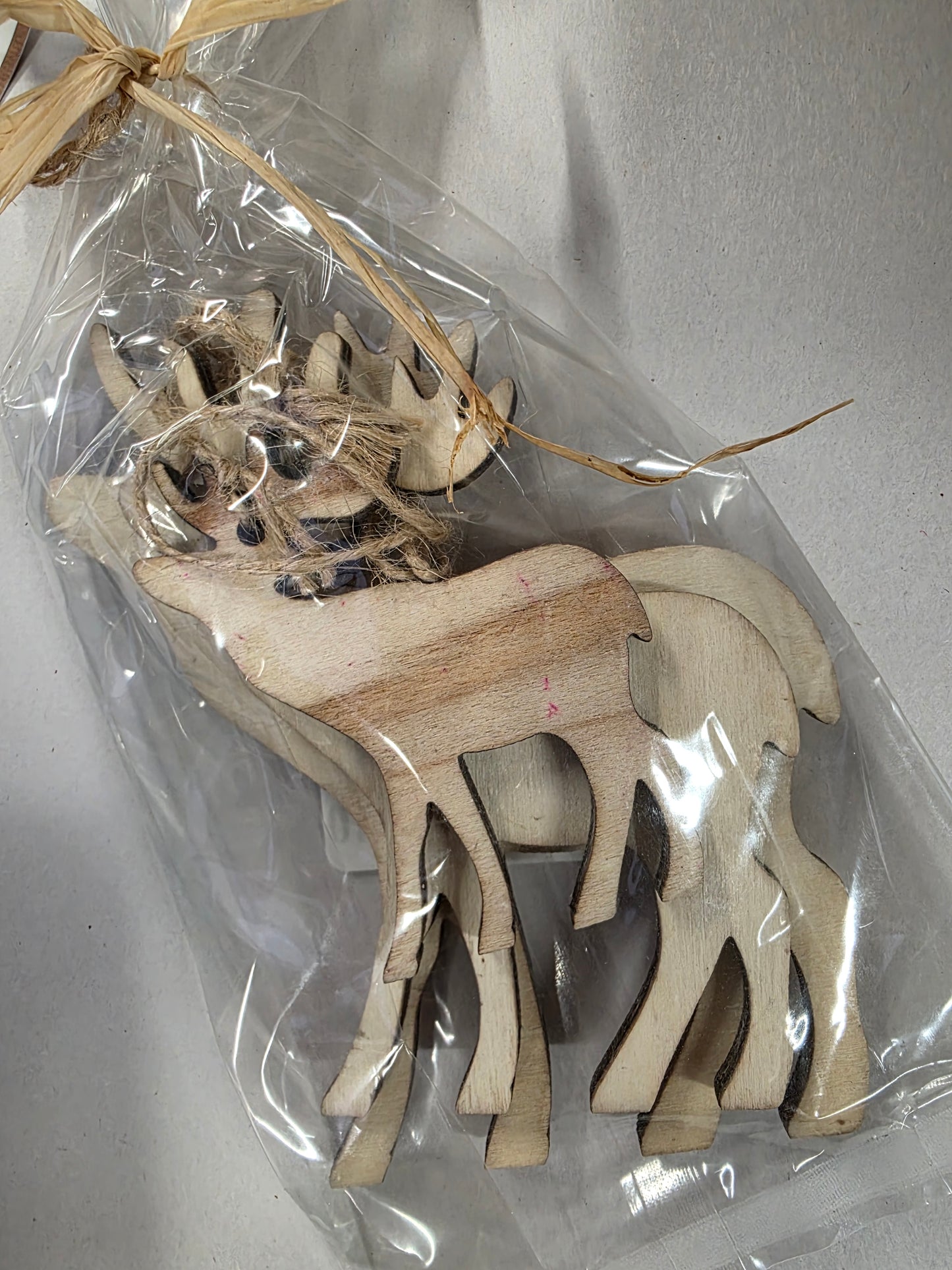 Hangers Wood Natural Reindeers 12cm