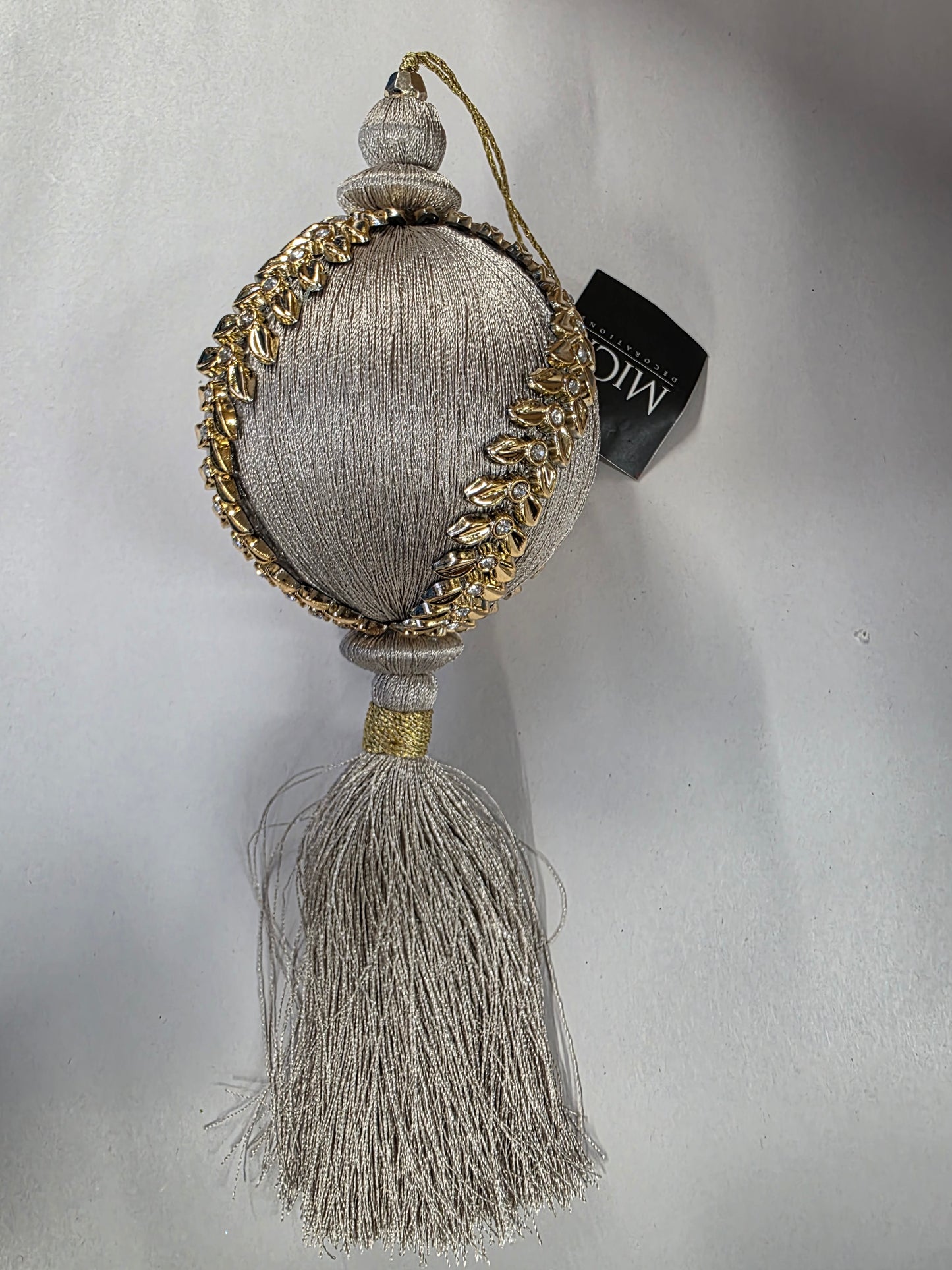 Hanging Ball Tassel 28cm Silver
