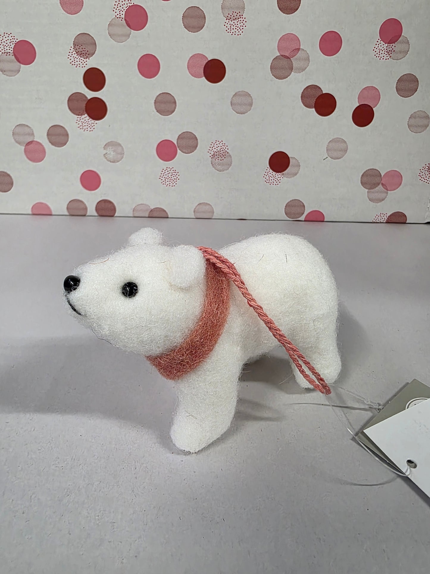 Hanging Bear Walking White 11cm