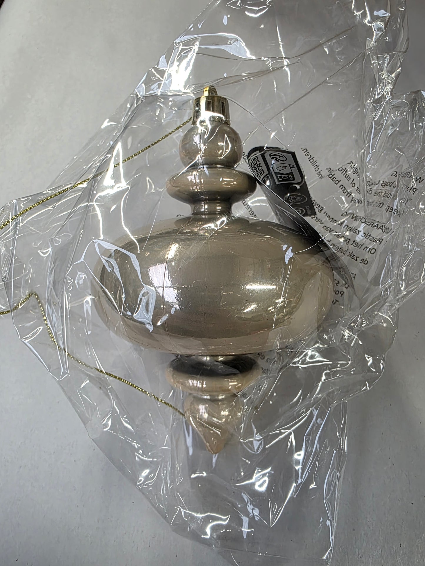 Hanging Finial Cream Pearl 15 X 8cm