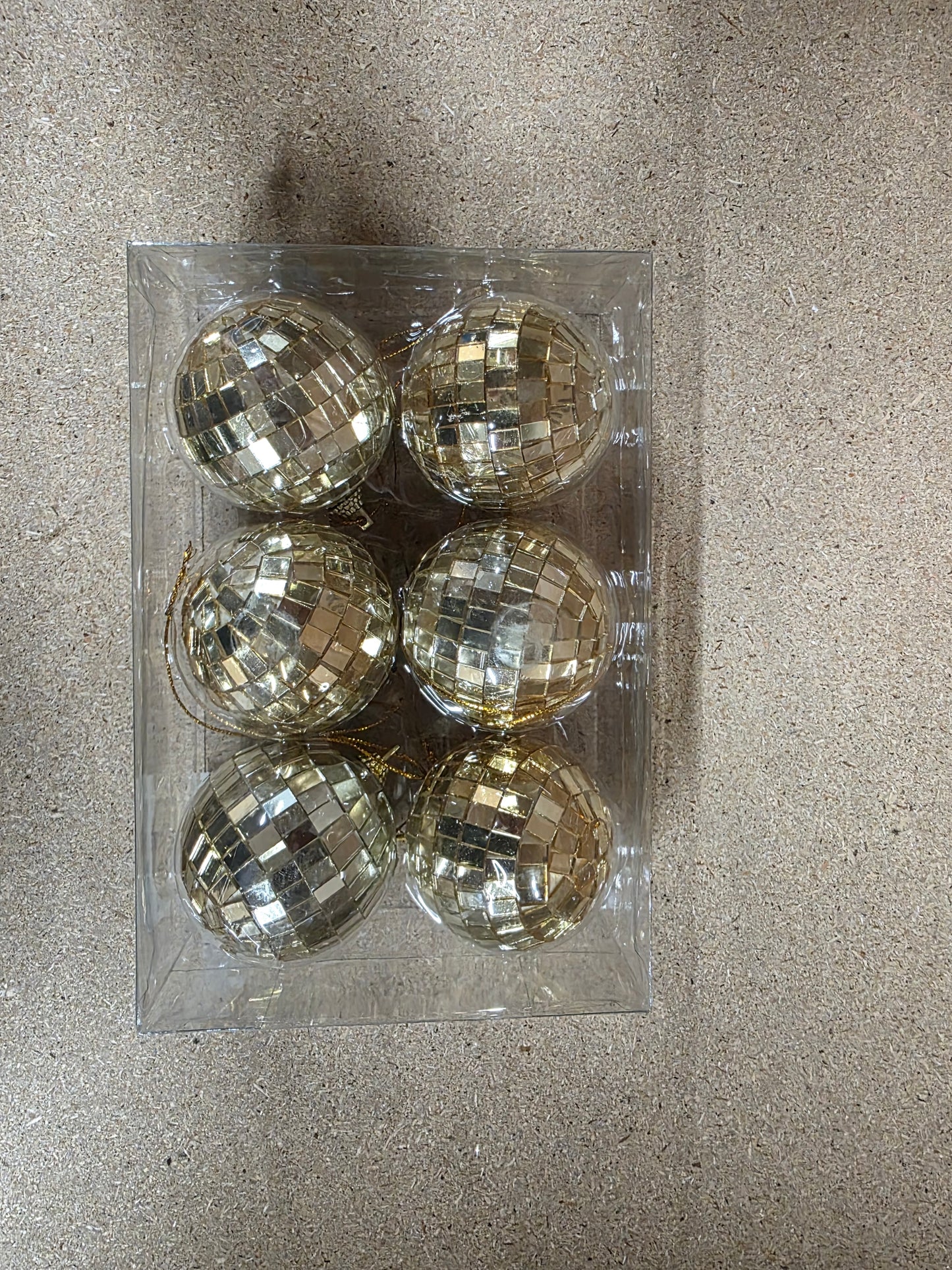 Bauble Mirror Ball Champagne 6cm X6