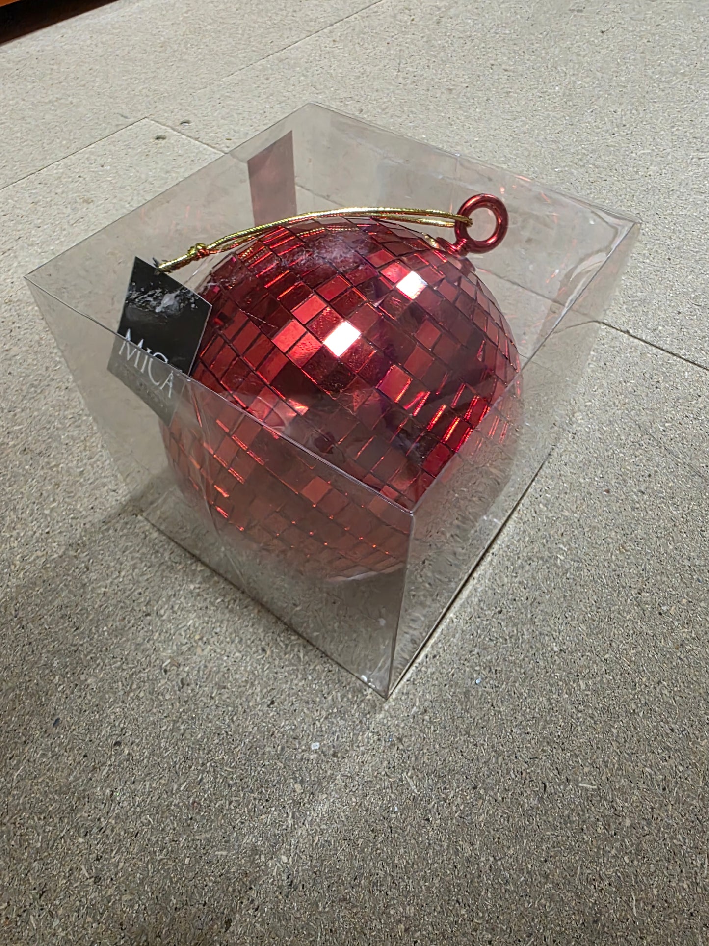 Hanging Mirror Ball Red 15cm