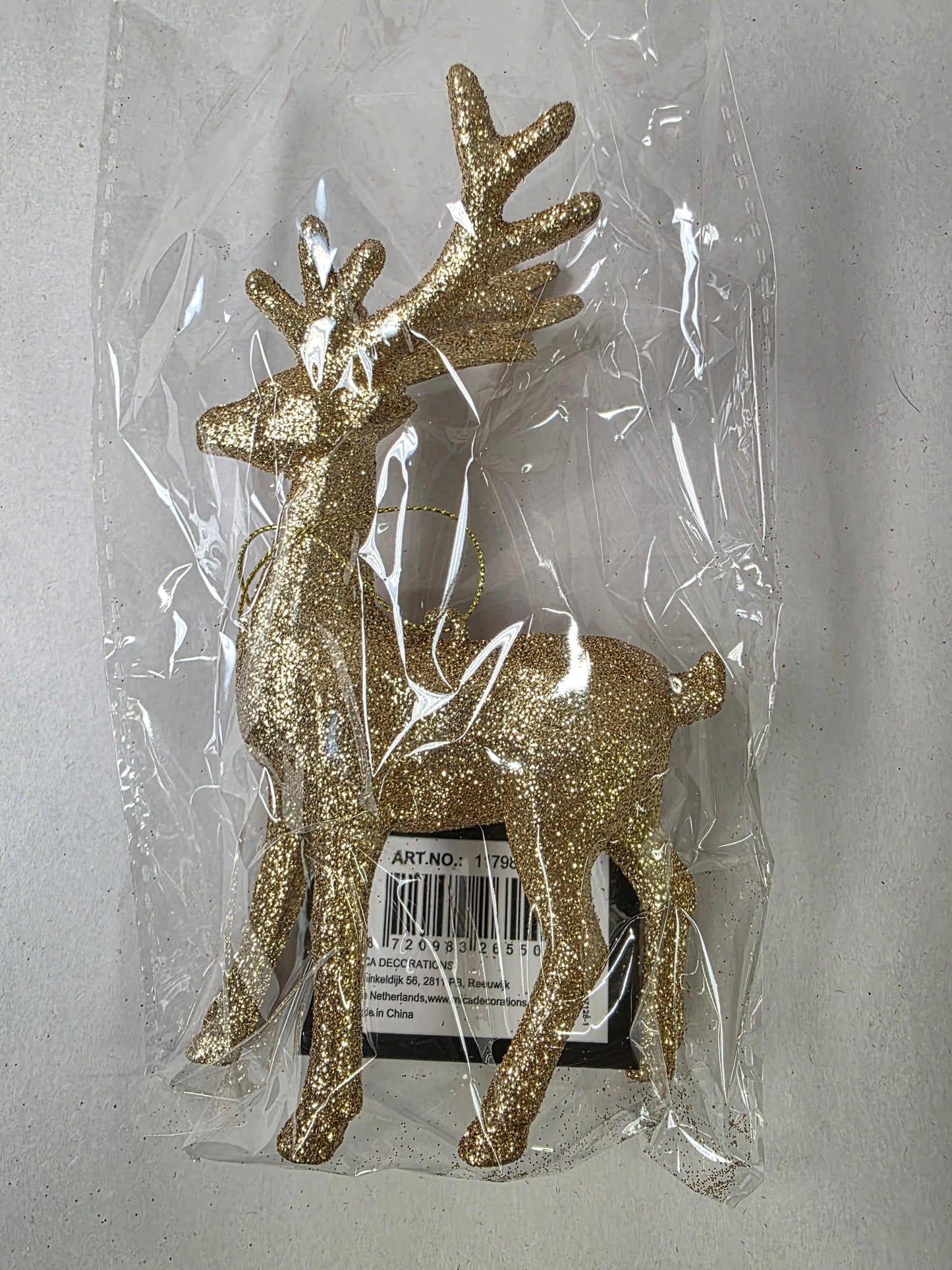 Hanging Reindeer Gold 15cm
