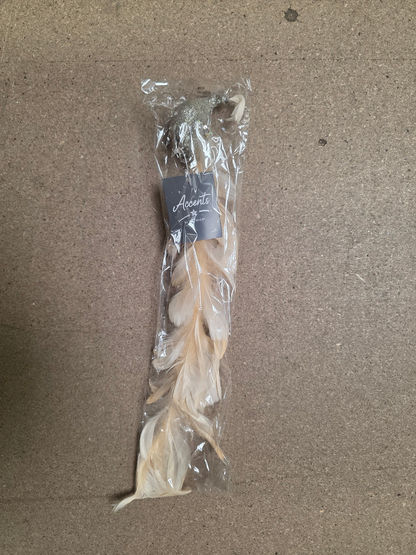 Peacock Bird Gold Glitter On Clip 38cm