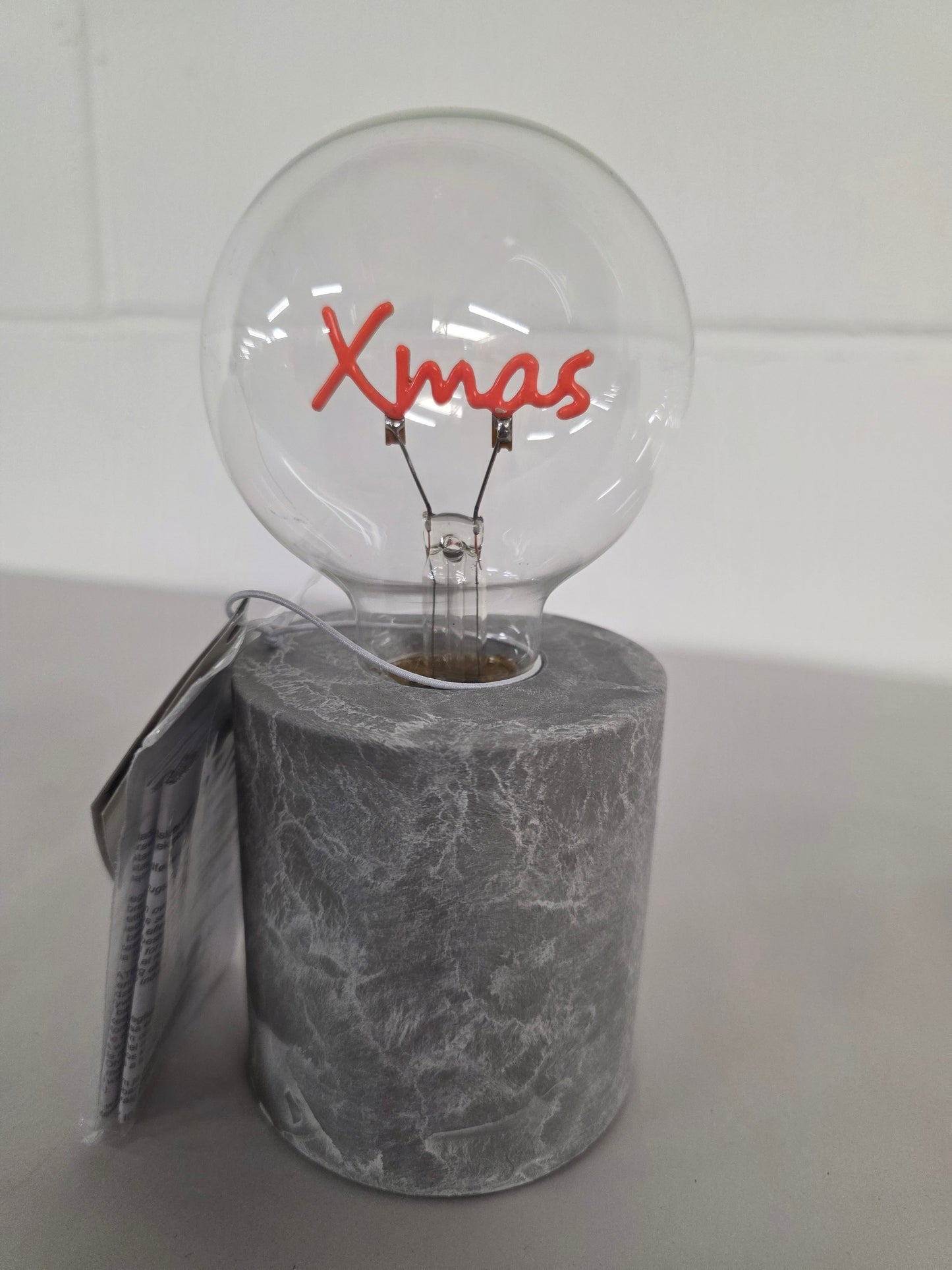 Table Lamp Xmas Red Battery Timer 18x8cm