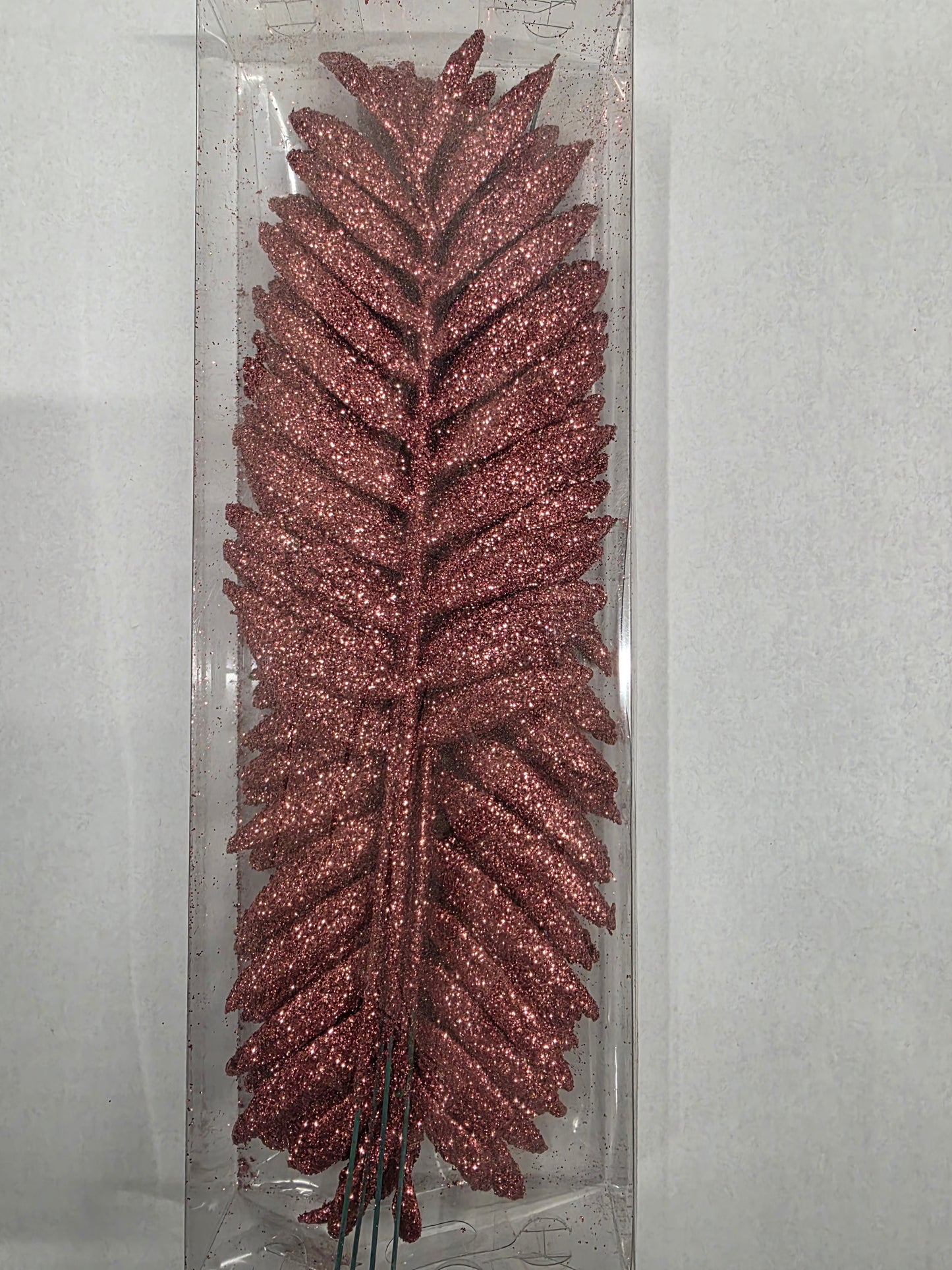 Palm Leaves Glitter Coral