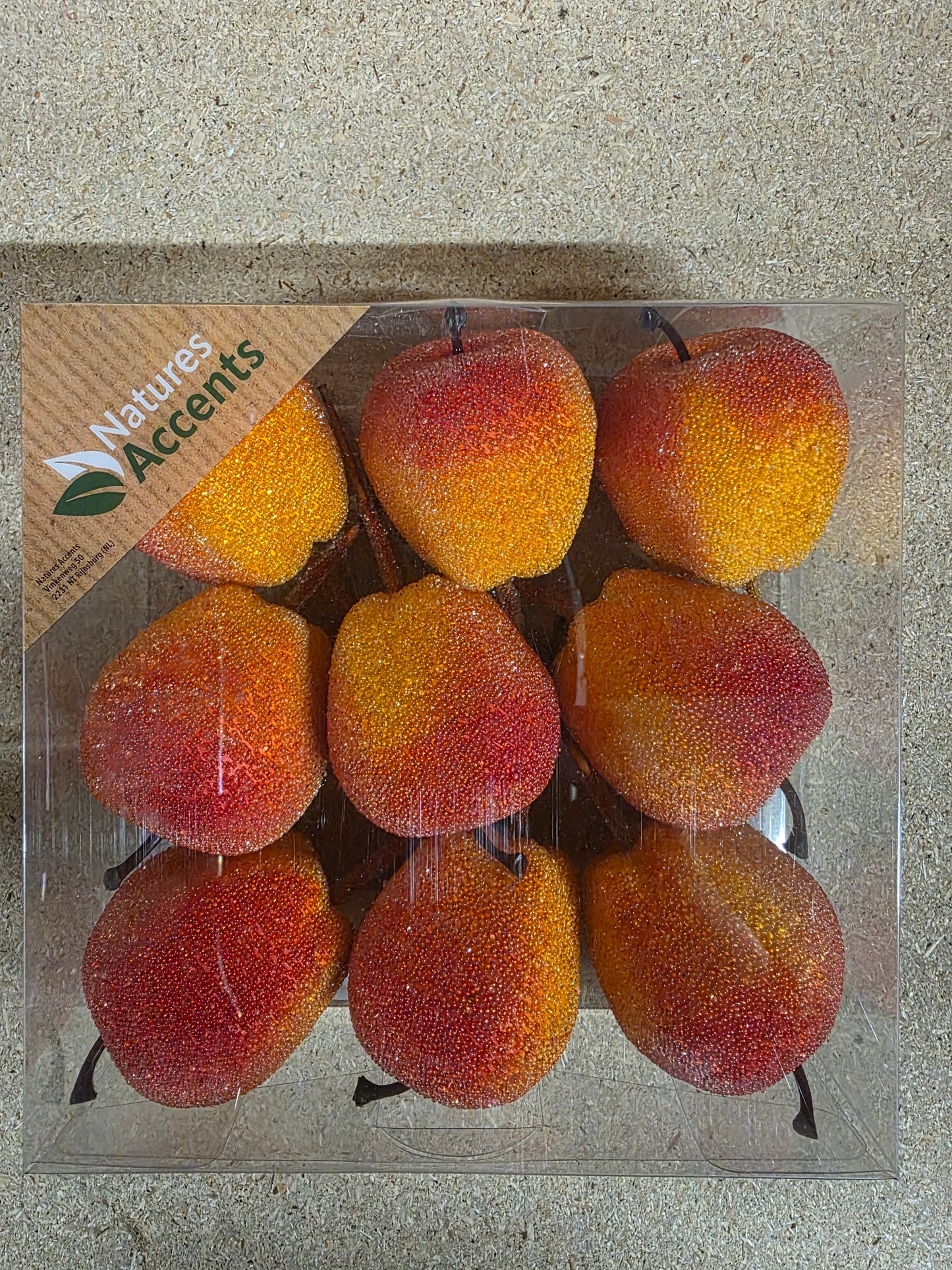 Apples Sugar On Wire 5cm Orange X9