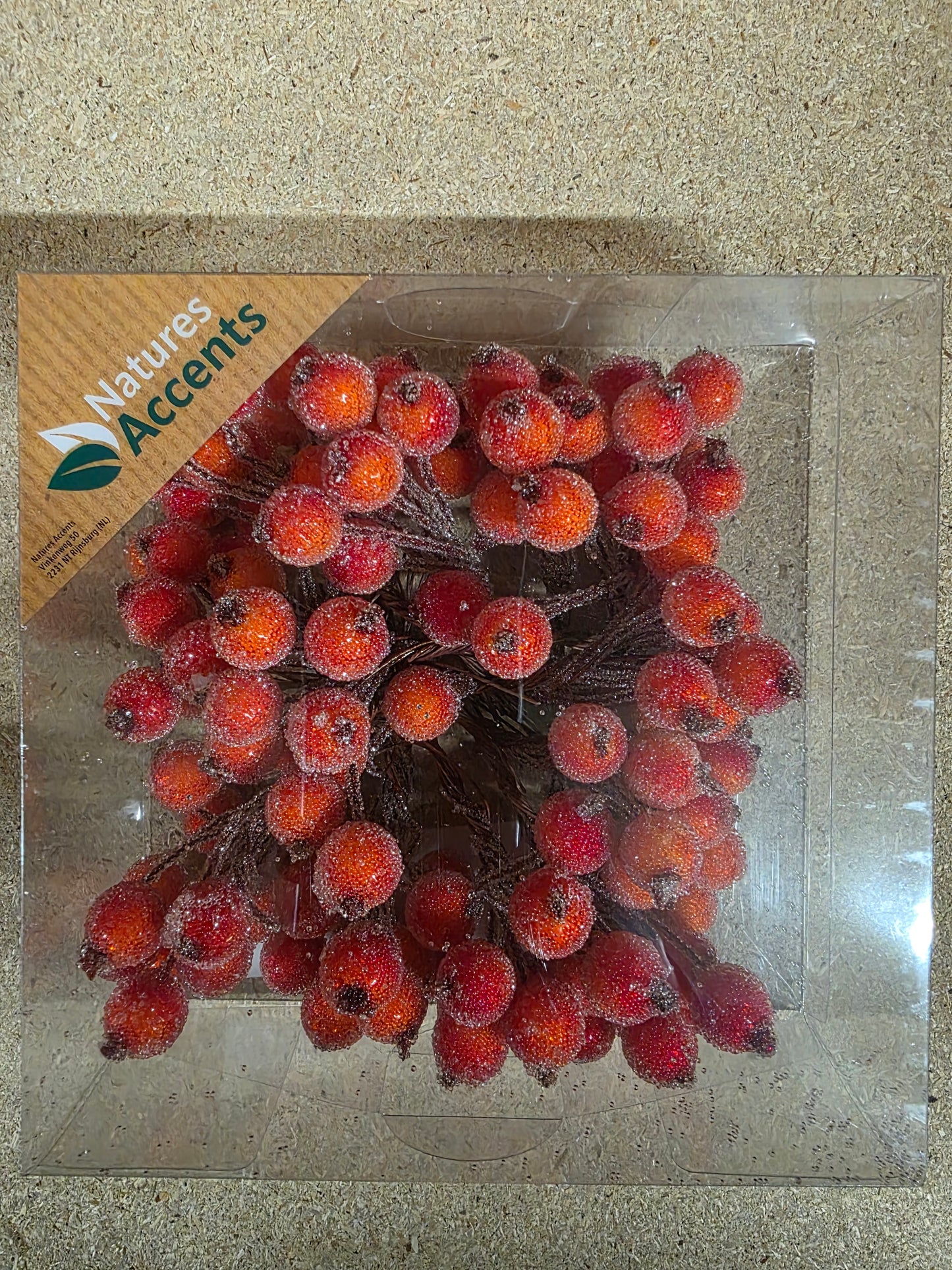 Berries Frosted 12mm On Wire X120 Orange