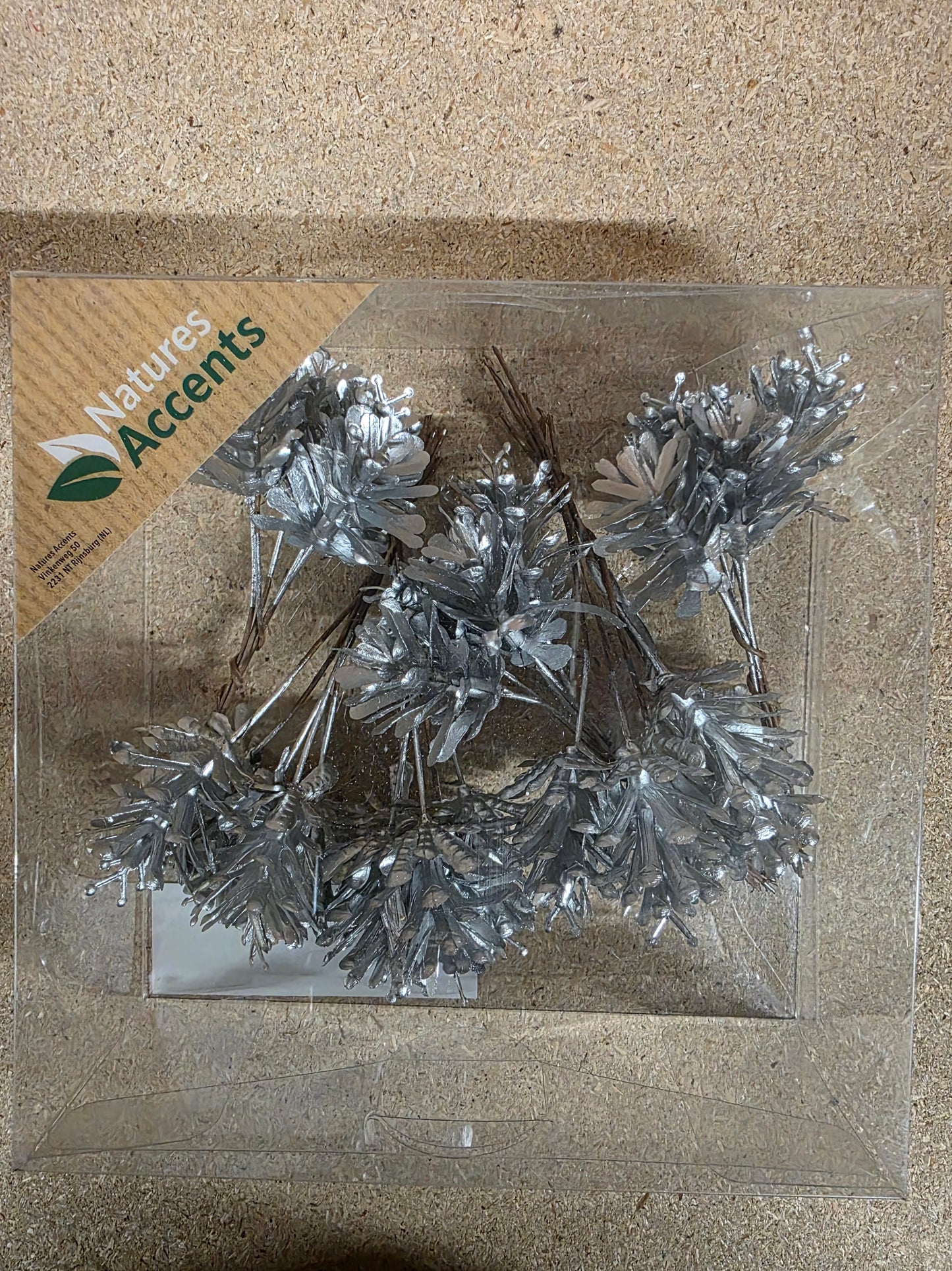 Pinecone On Wire X30 Silver 3cm