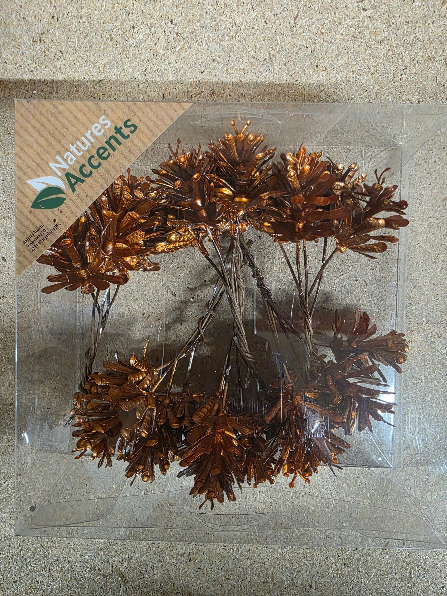 Pinecone On Wire X30 Copper 3cm