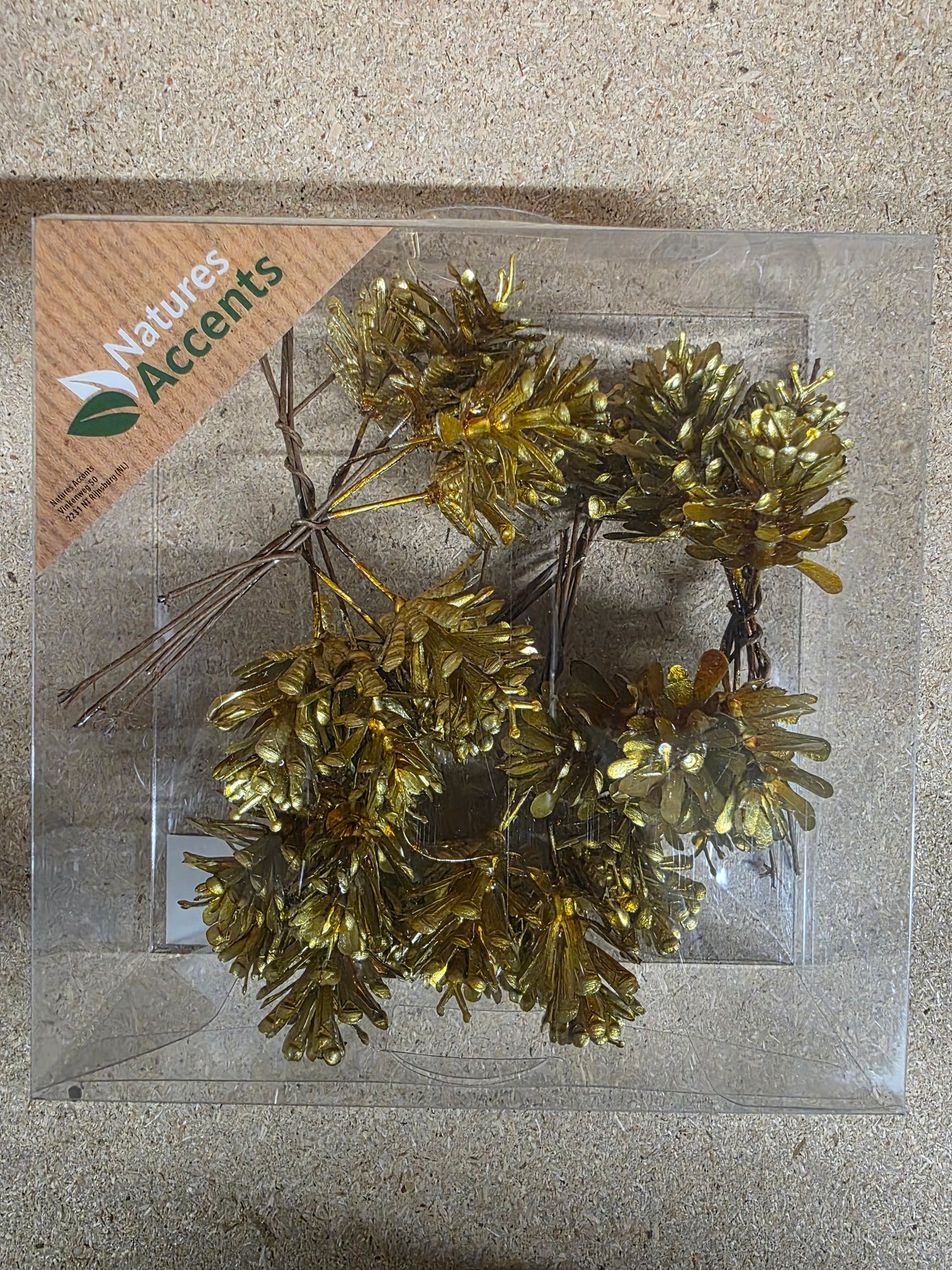 Pinecone On Wire X30 Gold 3cm