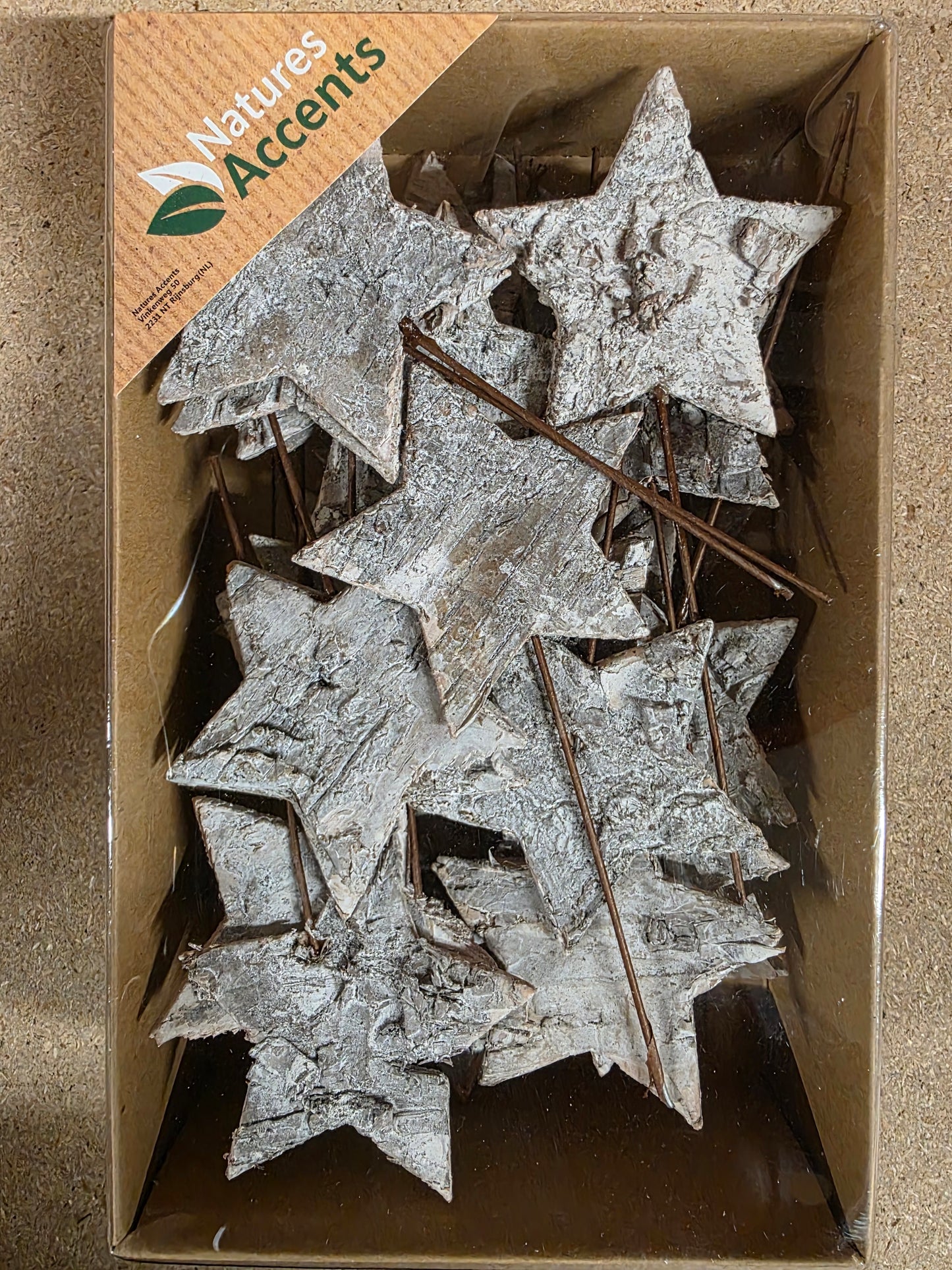 Stars On Wire White Birchbark 6cm X36