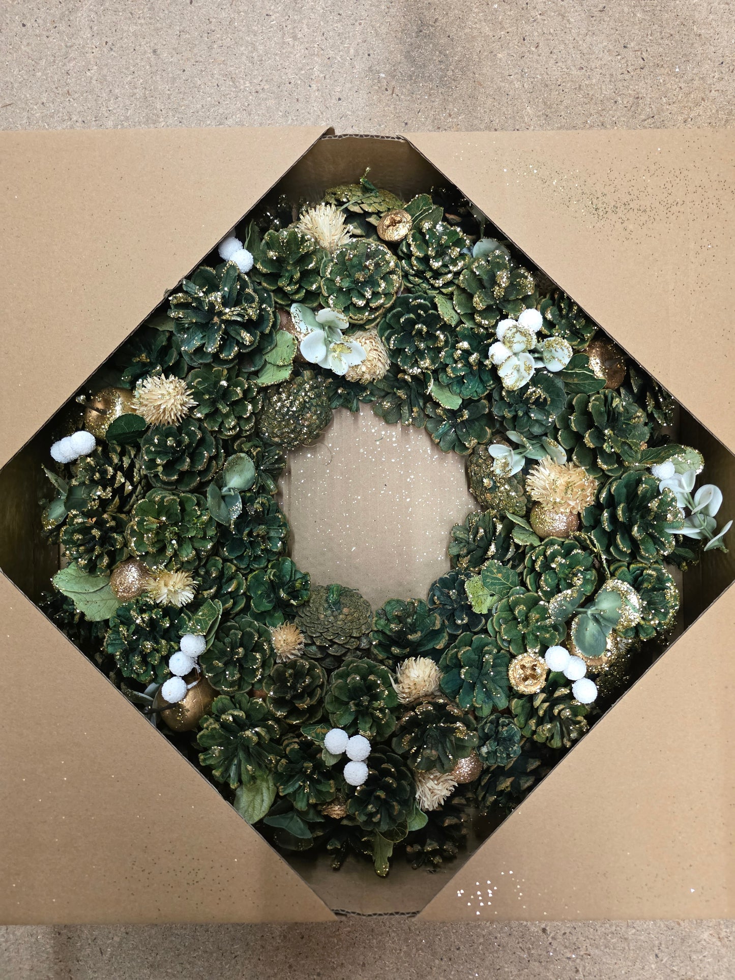 Wreath Dried Georgie Green 45cm