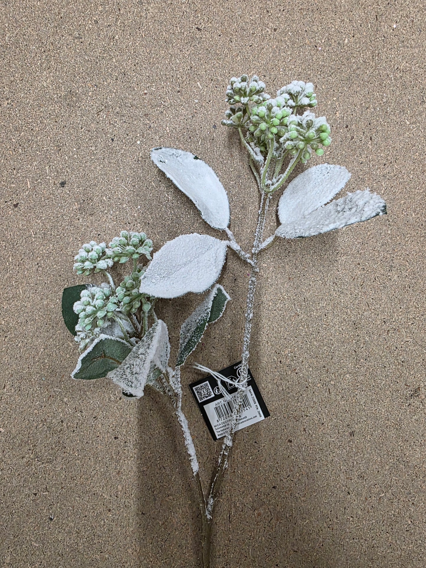 Cornus Branch Green Frosted 71cm