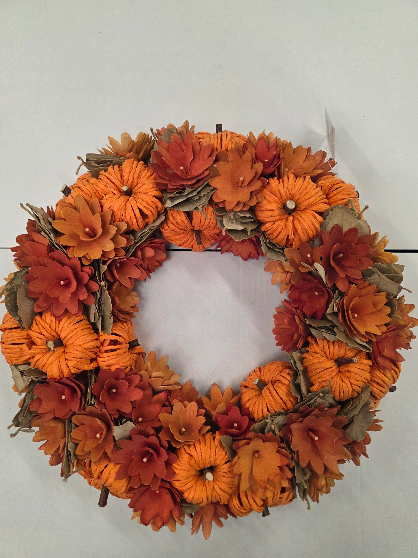 Wreath Raffia Pumpkin 42cm