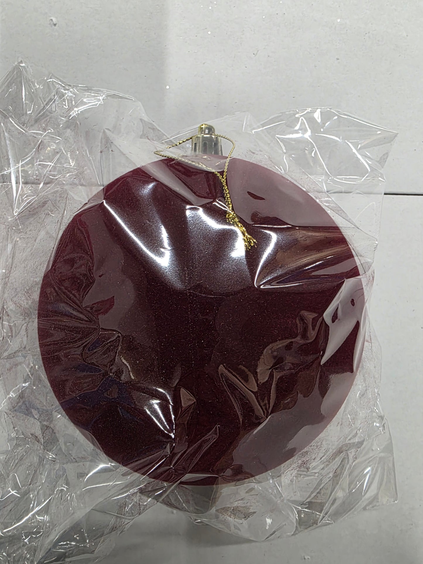 Bauble Flock Deep Red 12cm