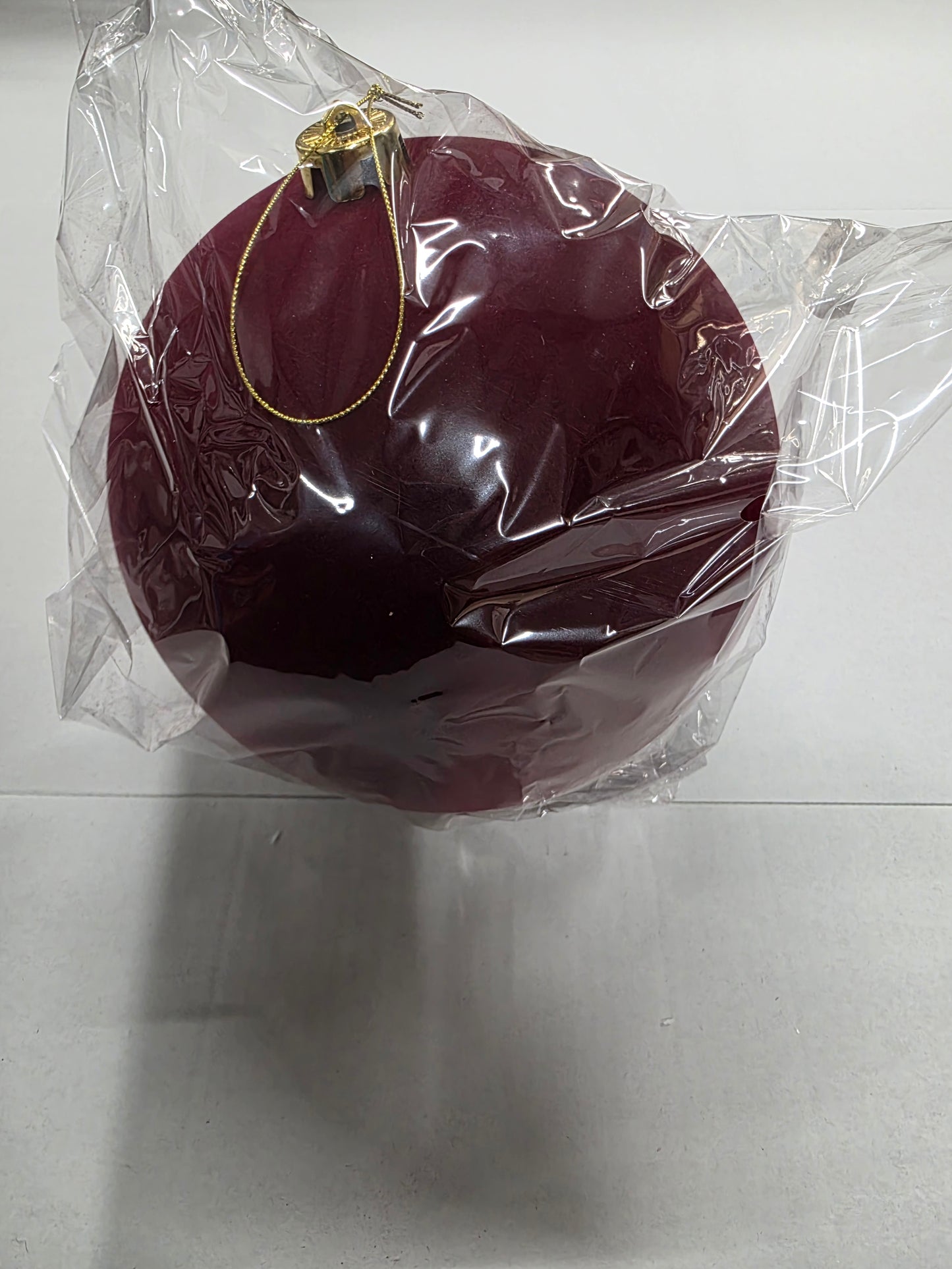 Bauble Flock Deep Red 20cm