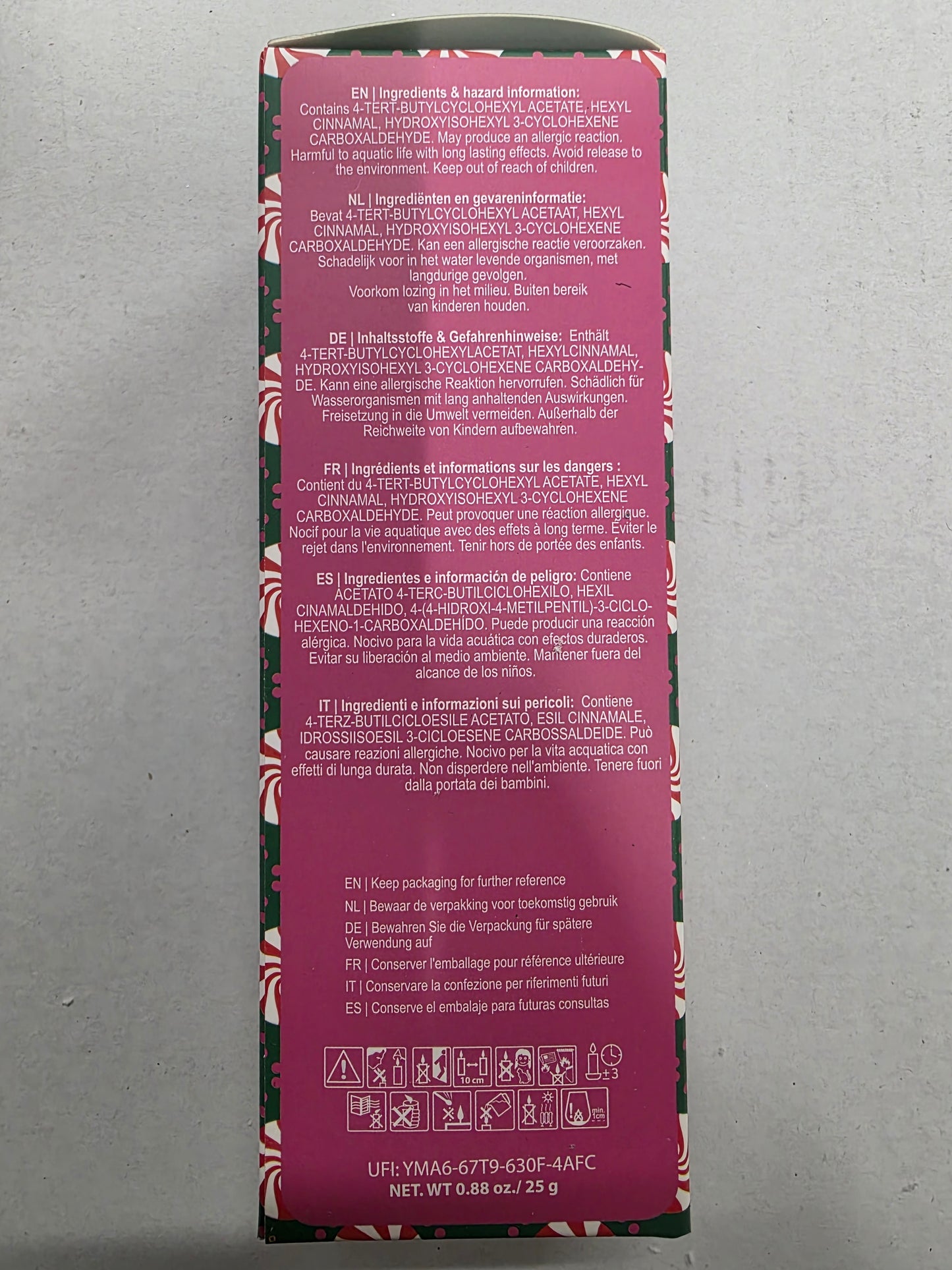 Candle Gift Set Green 3 Pieces 19x6cm