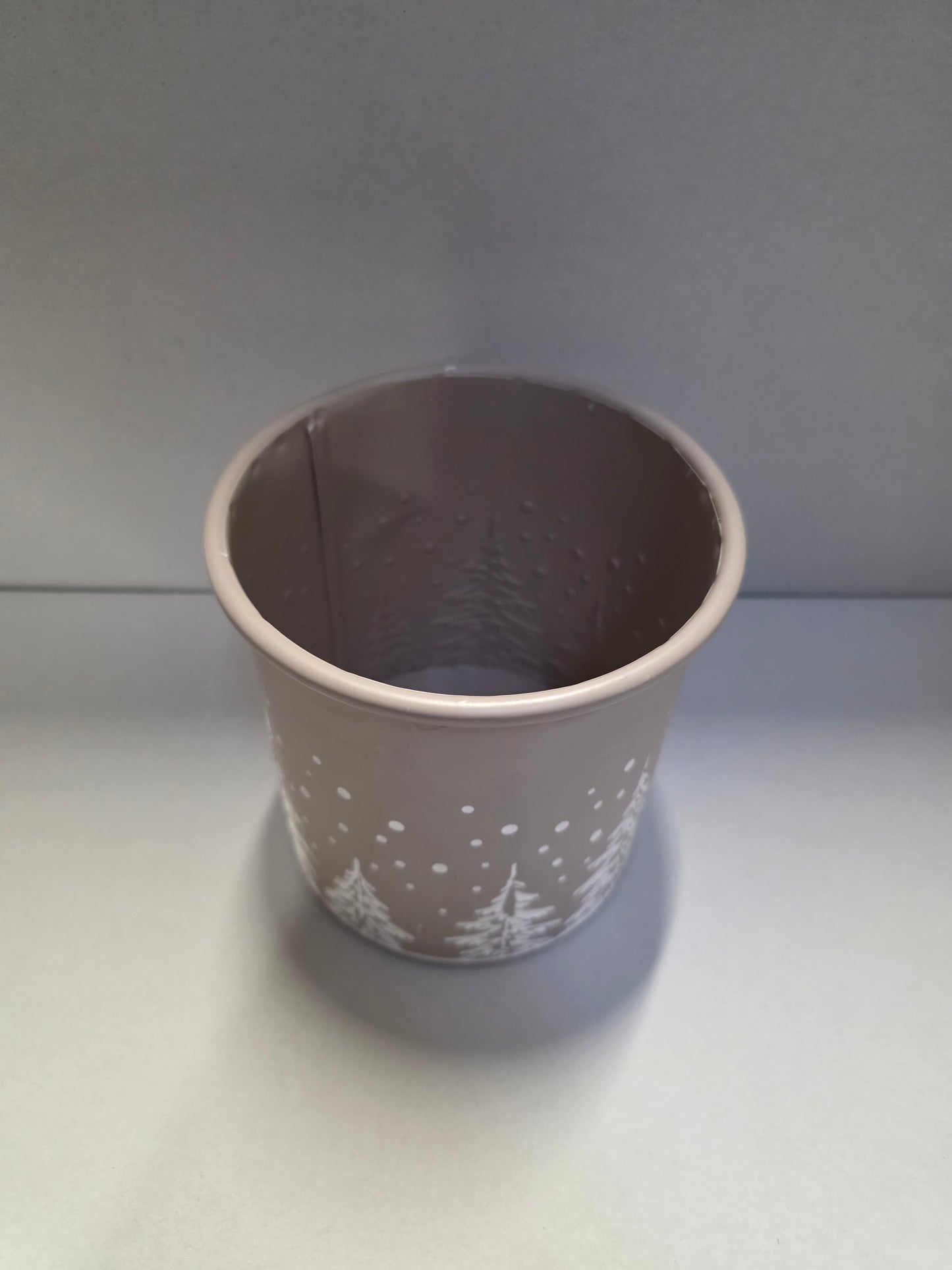 Metal Pot Beige 13x14cm