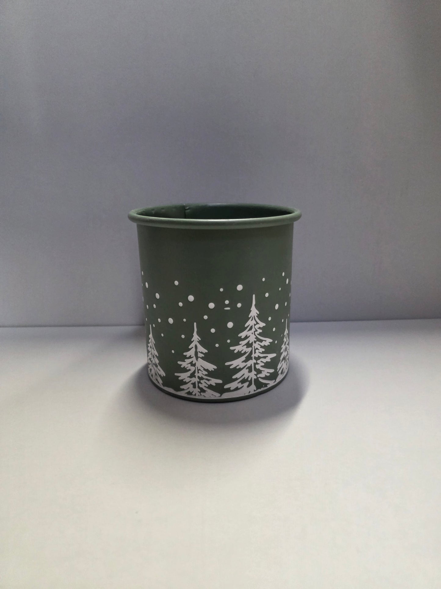 Metal Pot Green 13x14cm