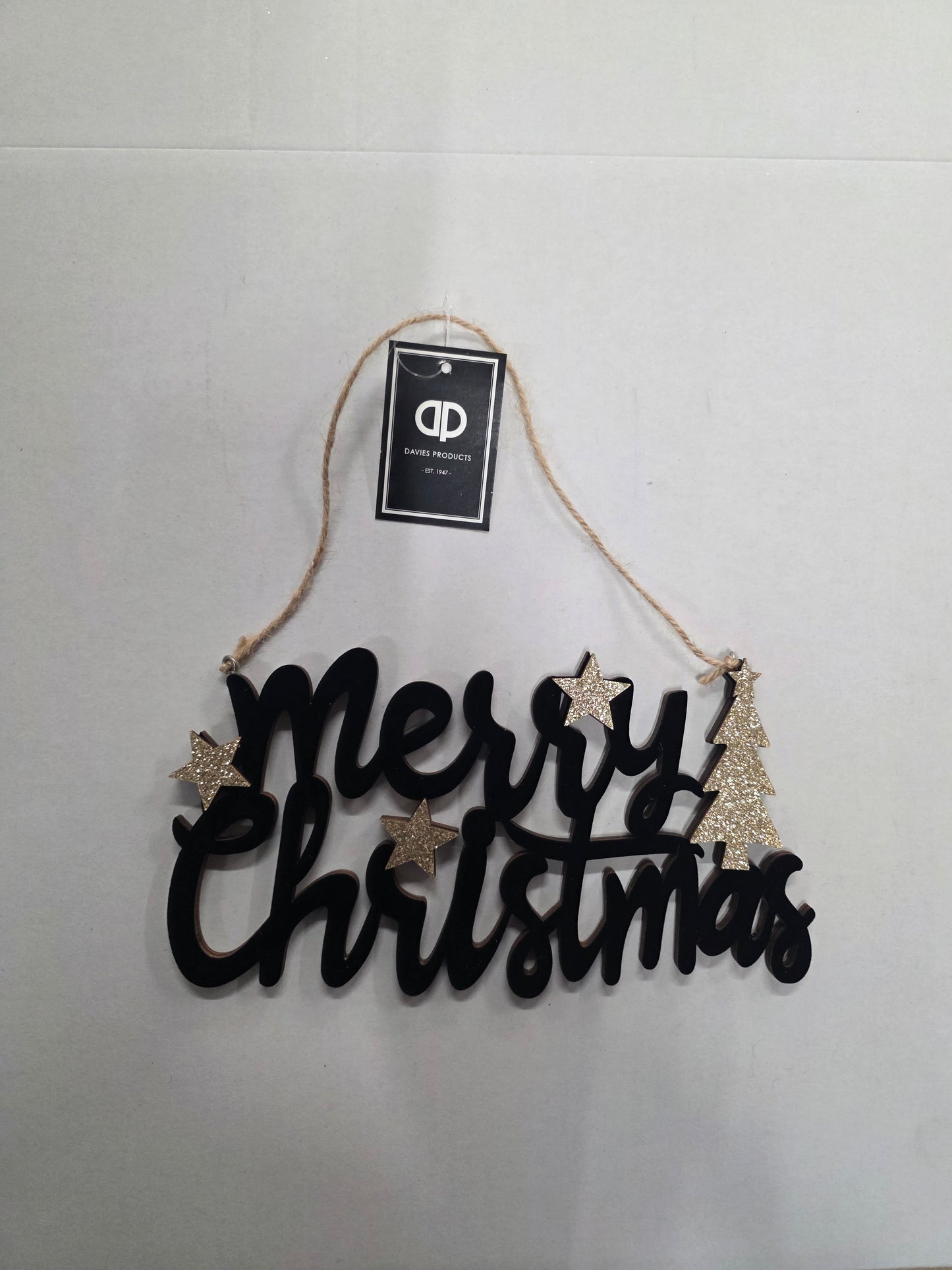 Hanging Wooden Dec Black 22x10cm