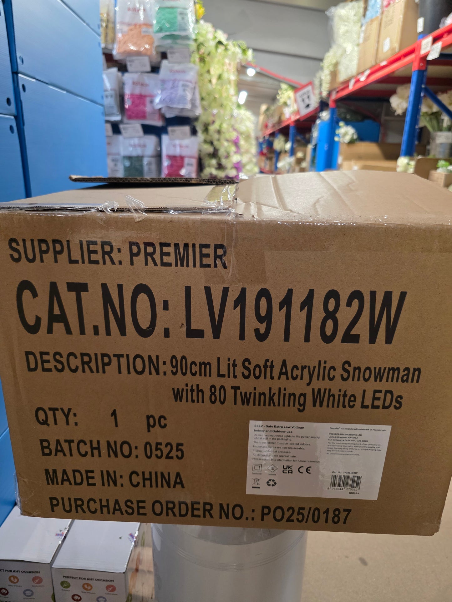 L E D Snowman Soft Acrylic 90cm