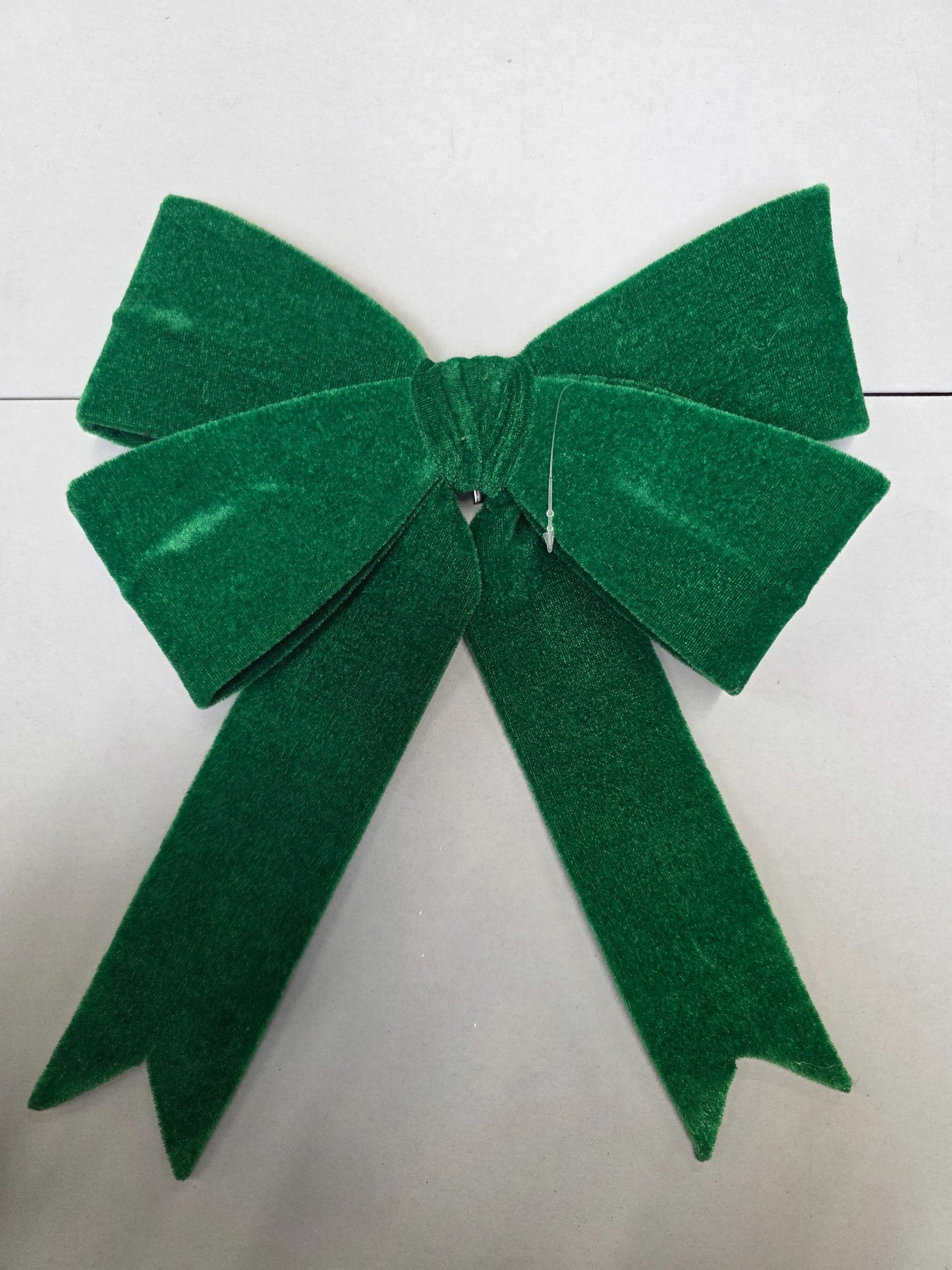 Bow Velvet Wired Green 35cm