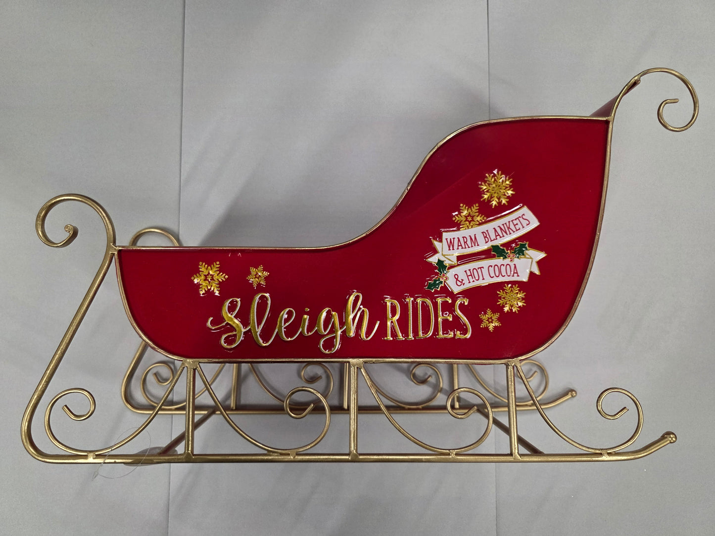 Display Metal Sleigh Red / Gold 56cm