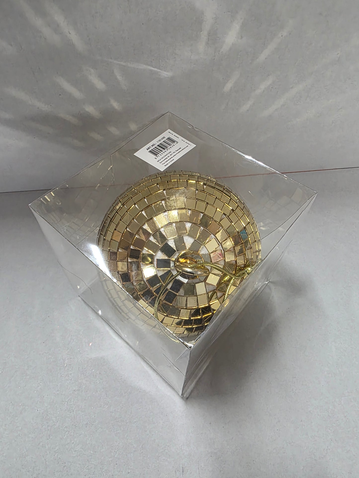 Bauble Mirror Ball Gold 15cm