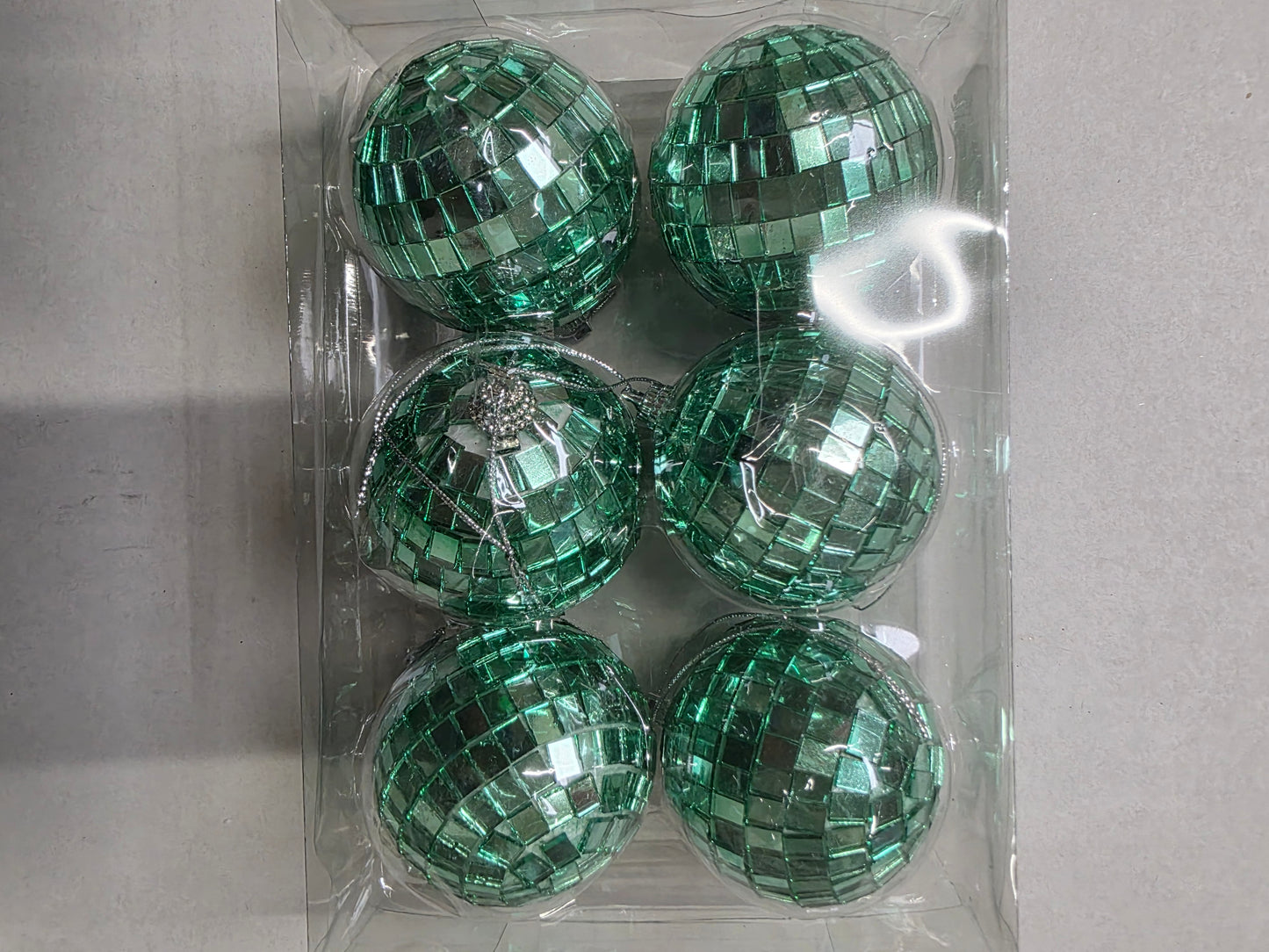 Bauble Mirror Ball Turq 6cm X6
