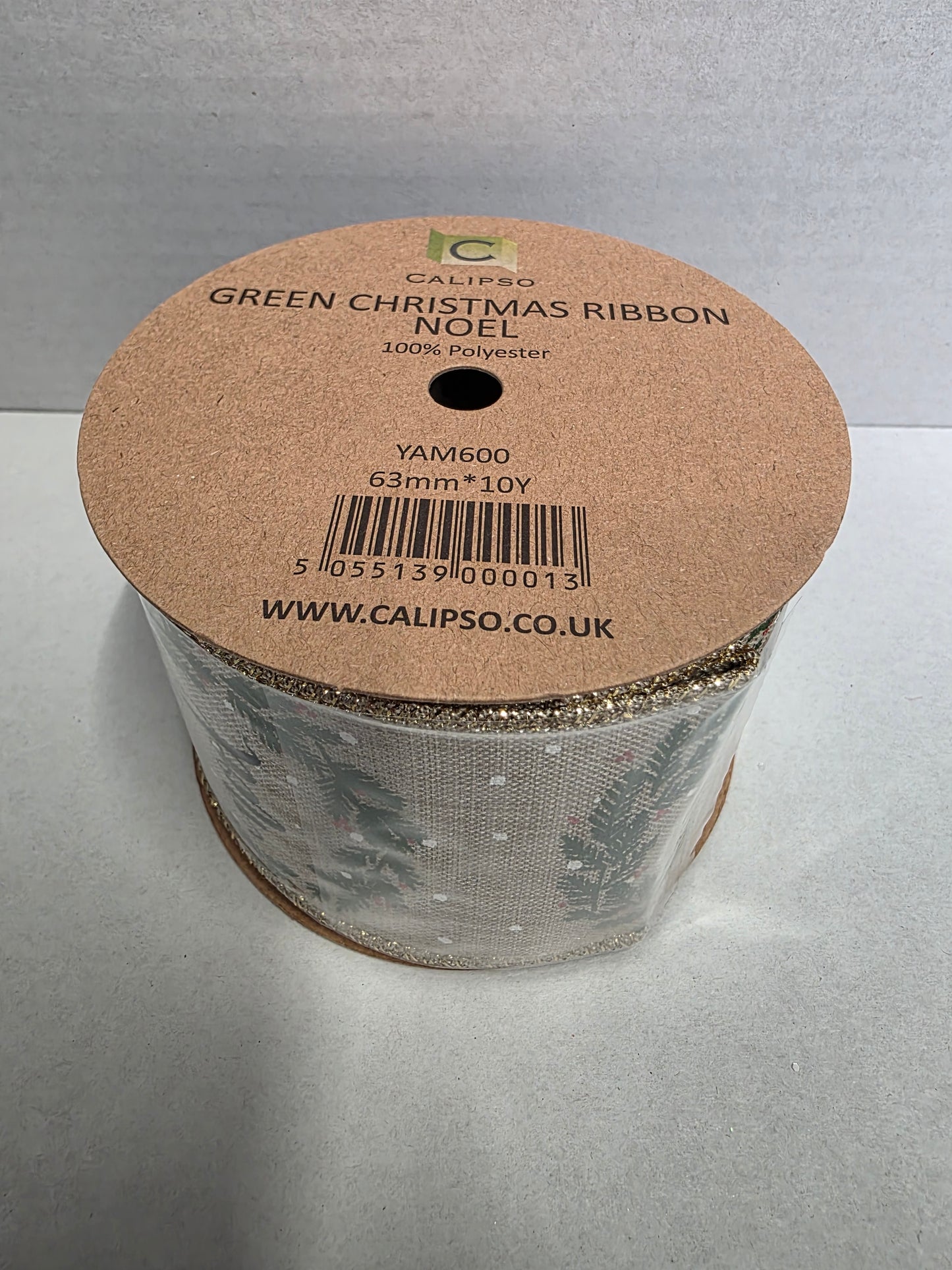 Ribbon Xmas Green Noel 63mm X 10yrds